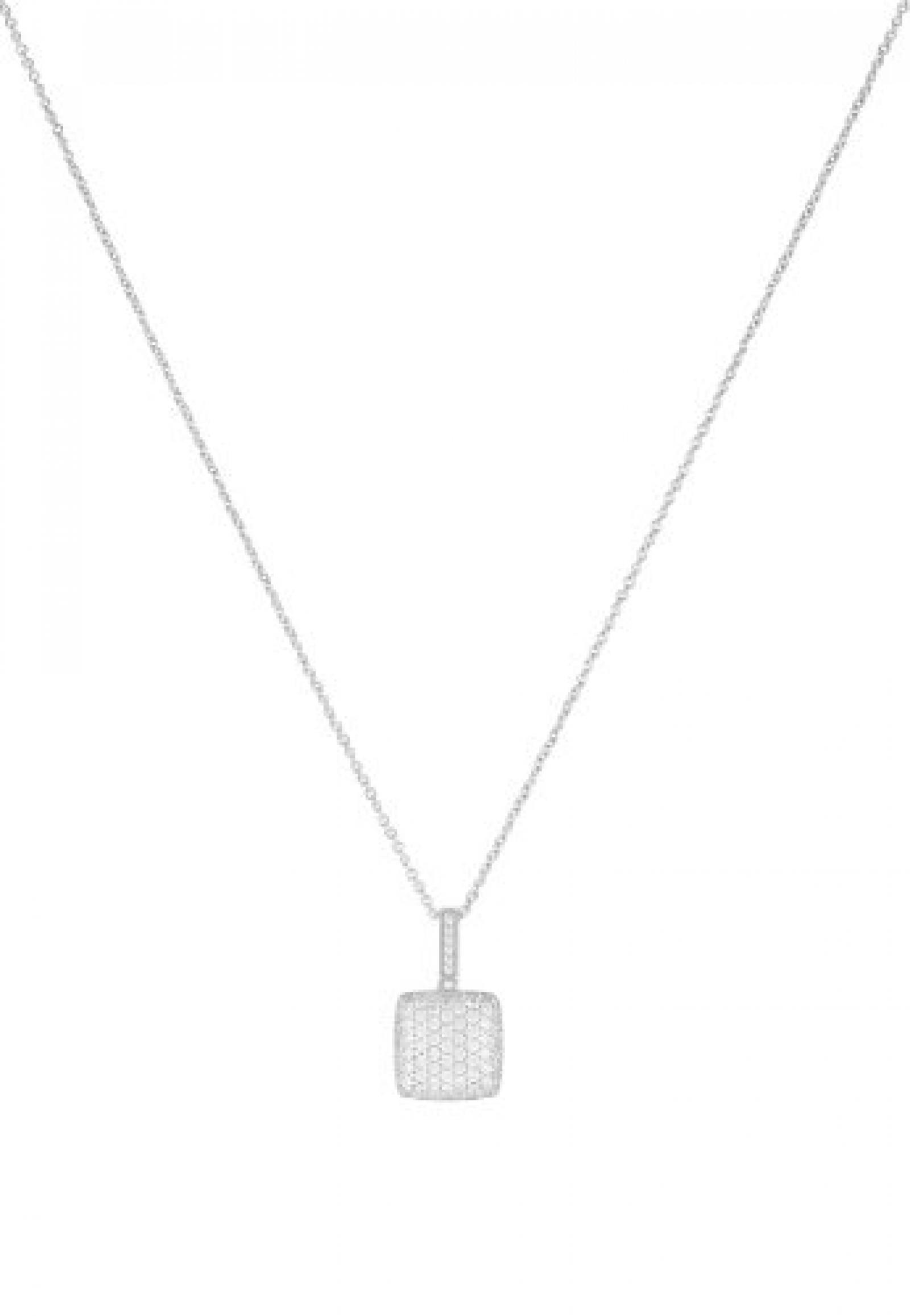 JETTE Silver Damen-Kette PRECIOUS SQUARE 925er Silber 65 Zirkonia silber, One Size 