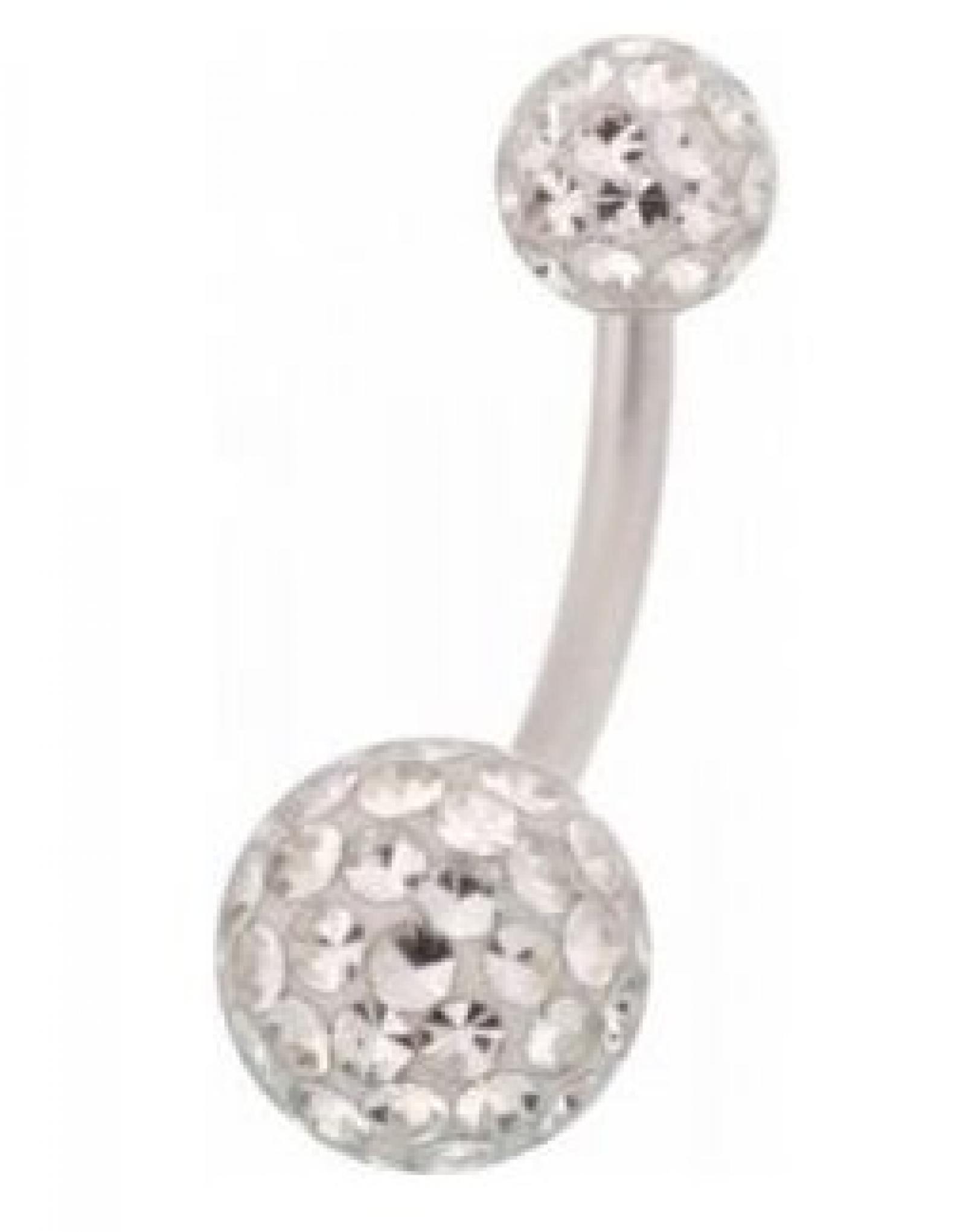 Karisma Bauchnabel Piercing Mit Swarovski Elements 5/8mm Kugeln Beschichtet- Weiss Karisma Bauchnabel Piercing Mit Swarovski Elements 5/8mm Kugeln Beschichtet- Weiss