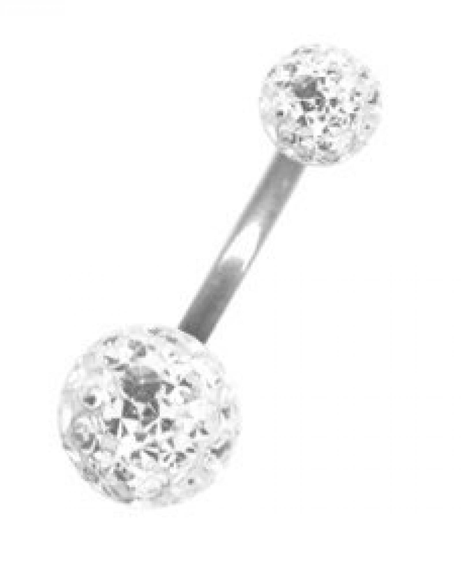 Titan G23 Bauchnabel Piercing Mit Swarovski Elements 5/8mm Kugeln Beschichtet- Weiss Titan G23 Bauchnabel Piercing Mit Swarovski Elements 5/8mm Kugeln Beschichtet- Weiss