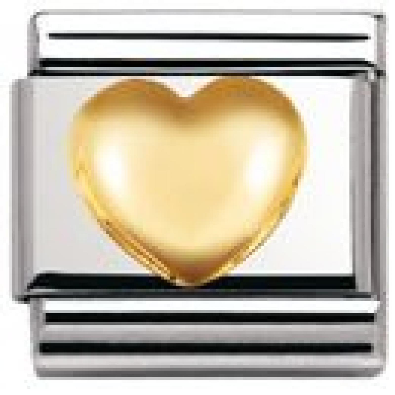 Nomination Composable Classic LOVE Edelstahl und 18K-Gold (Gewolbtes Herz) 030116 