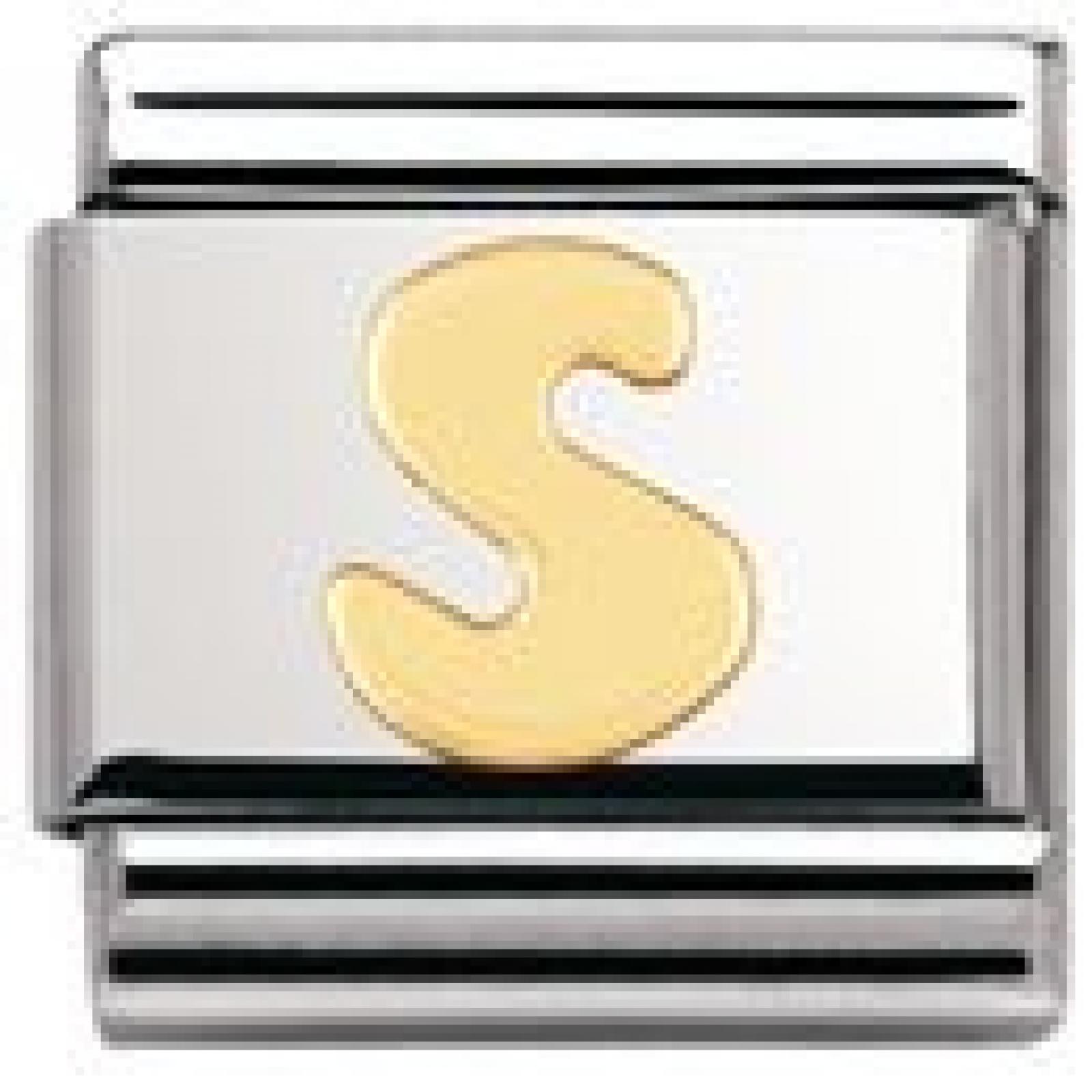 Nomination Composable Classic BUCHSTABEN Edelstahl und 18K-Gold (S) 030101 