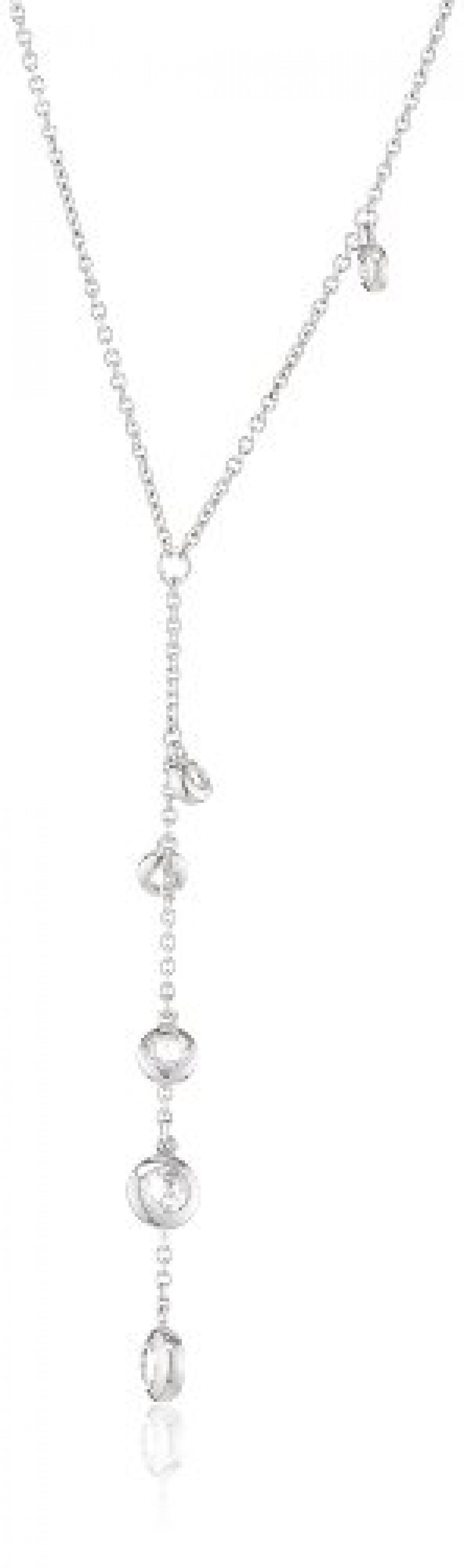 Pierre Cardin Damen Halskette 925 Sterling Silber rhodiniert Kristall Zirkonia Poussi&egrave;res d&eacute;toiles 42 cm wei&szlig; PCNL90409A420 