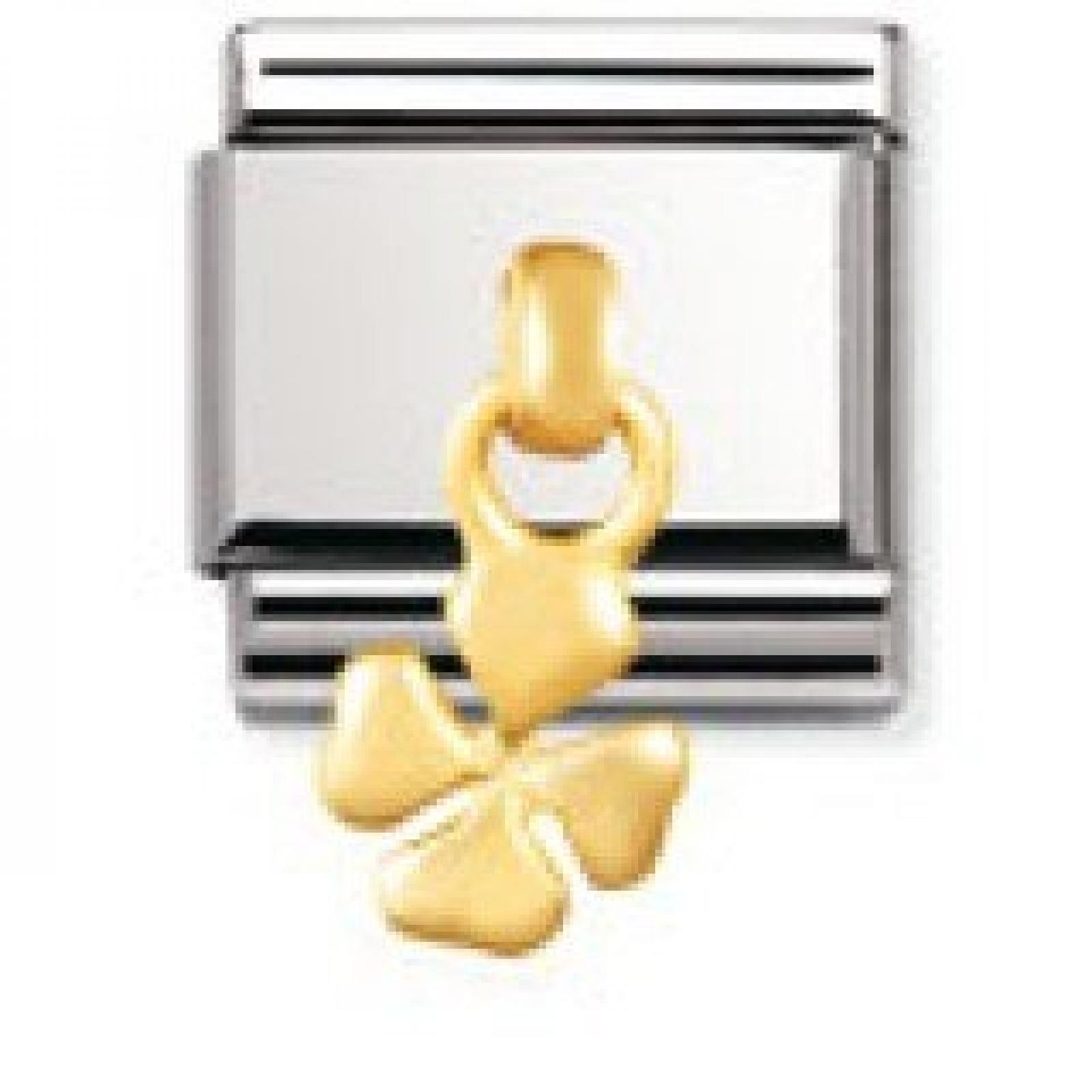 Nomination Composable Classic 2K ANH&Auml;NGER aus Edelstahl und 18K-Gold (Gl&uuml;cksk... 