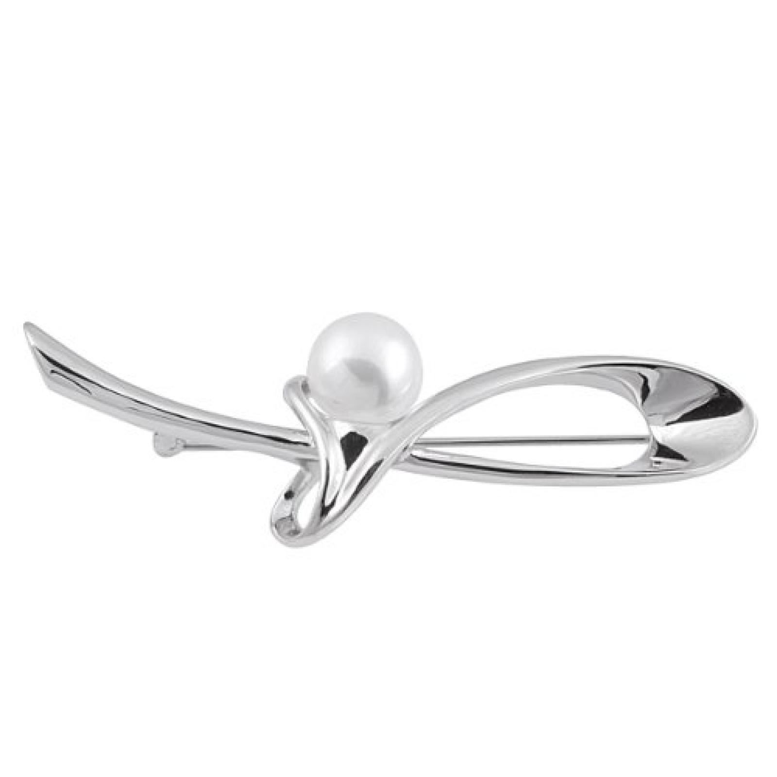 Bella Donna Damen-Brosche 925 Sterlingsilber S&uuml;&szlig;wasser-Zuchtperle Button 101534 