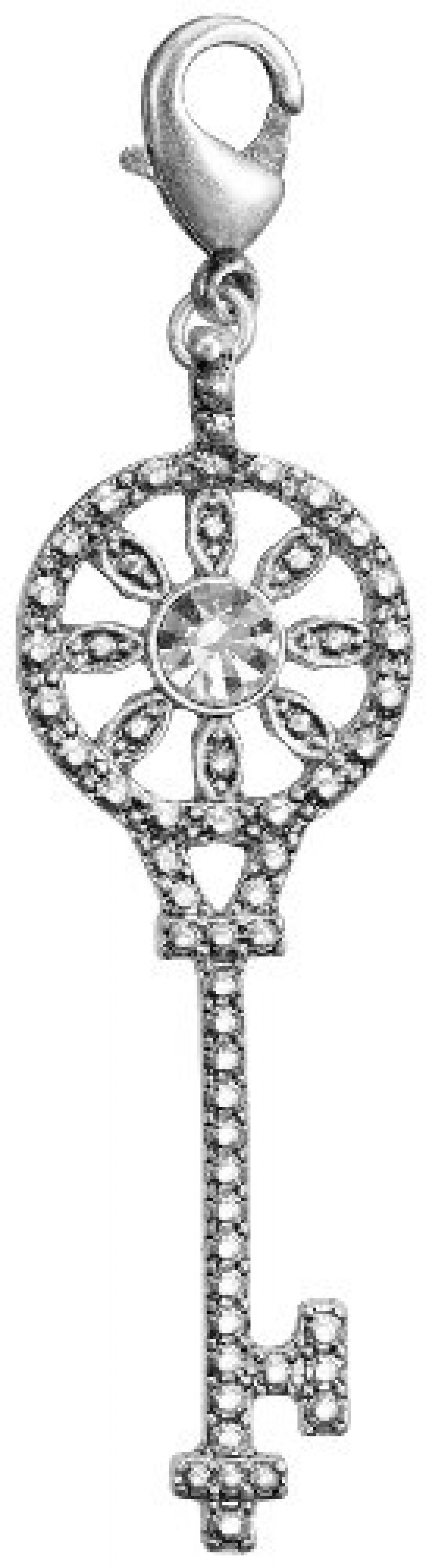 Pilgrim Damen-Anhänger Schlüssel Mega Charms versilbert kristall 41121-6010 Pilgrim Damen-Anhänger Schlüssel Mega Charms versilbert kristall 41121-6010