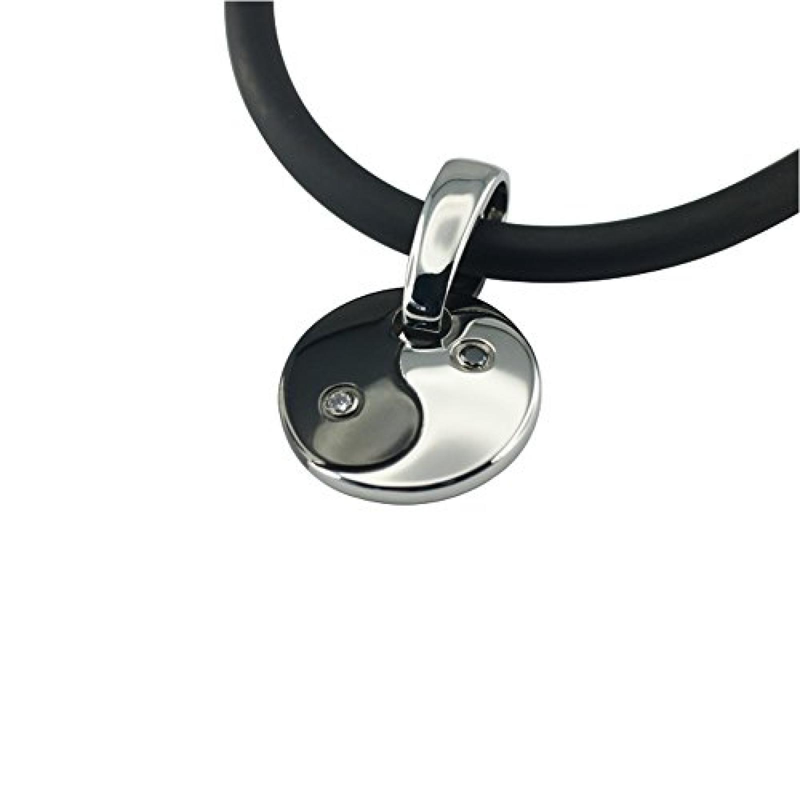 Yin Yang Magnet Kettenanhänger mit Swarovski Crystals - Energetix 4you / Magnetix 1372 + Verbindung 1468 / 1961 + Silikonkette 