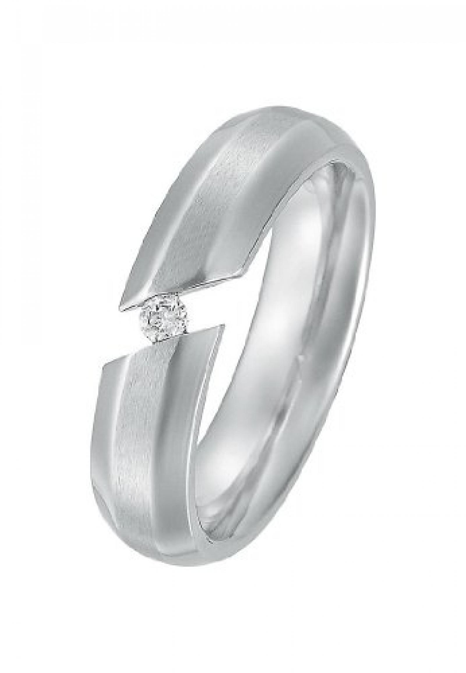 STEEL BY CHRIST Damen-Ring Freundschaftsring Edelstahl 1 Zirkonia (silber) STEEL BY CHRIST Damen-Ring Freundschaftsring Edelstahl 1 Zirkonia (silber)