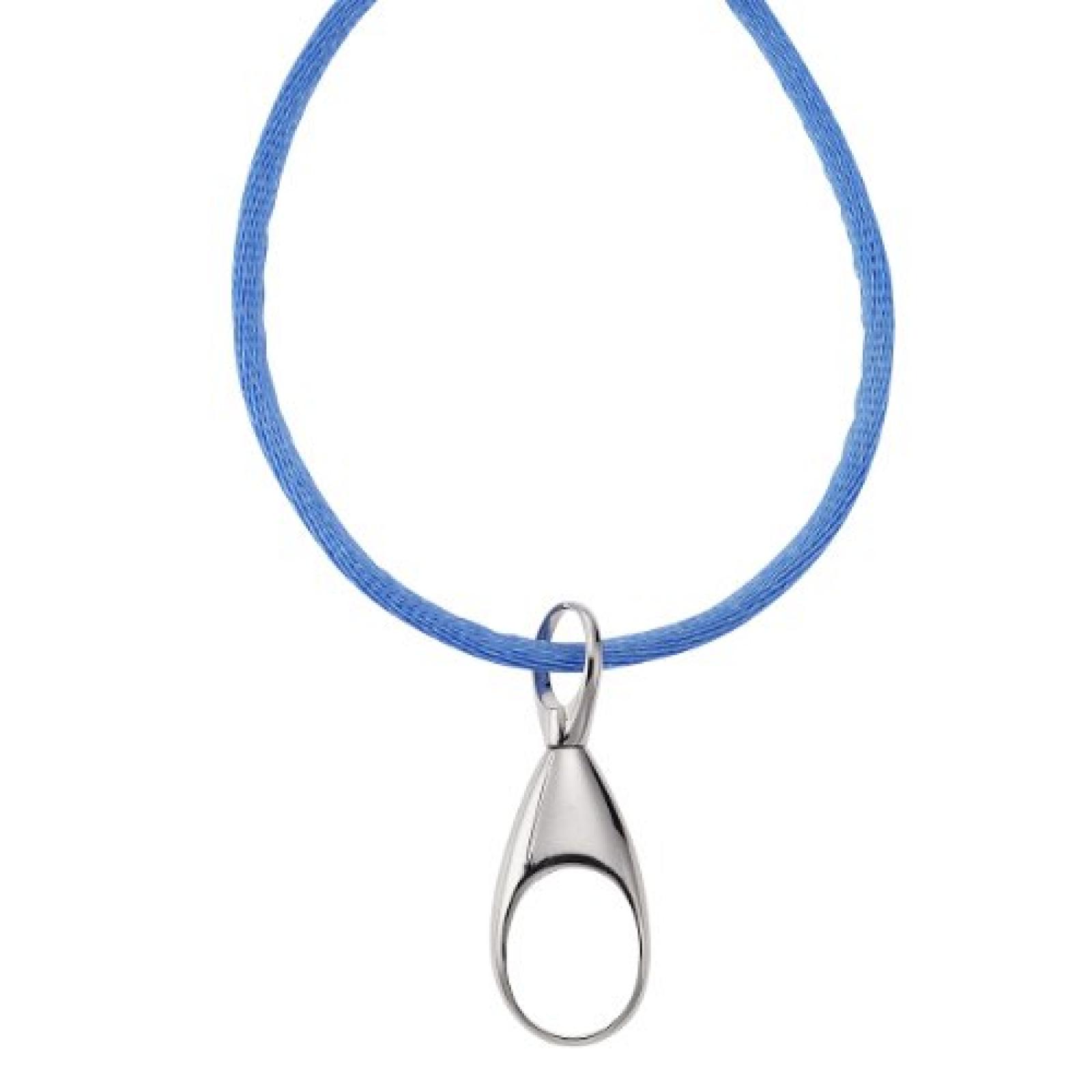 Zeeme Damen-Anh&auml;nger Mit Blauem Textilband 60+5Cm 925/- Sterling Silber 500250548-60 