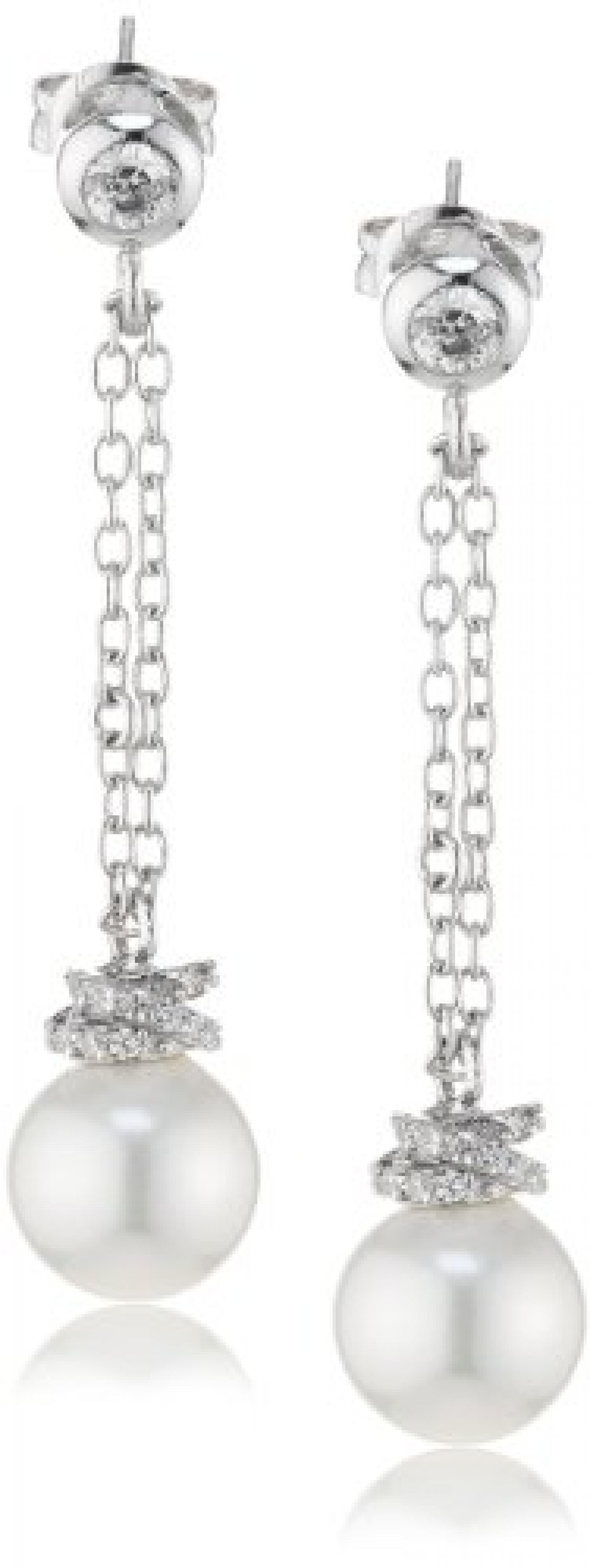 s.Oliver Damen-Ohrh&auml;nger 925 Sterling Silber synthetischer Zirkonia Muschelkernperle 438872 