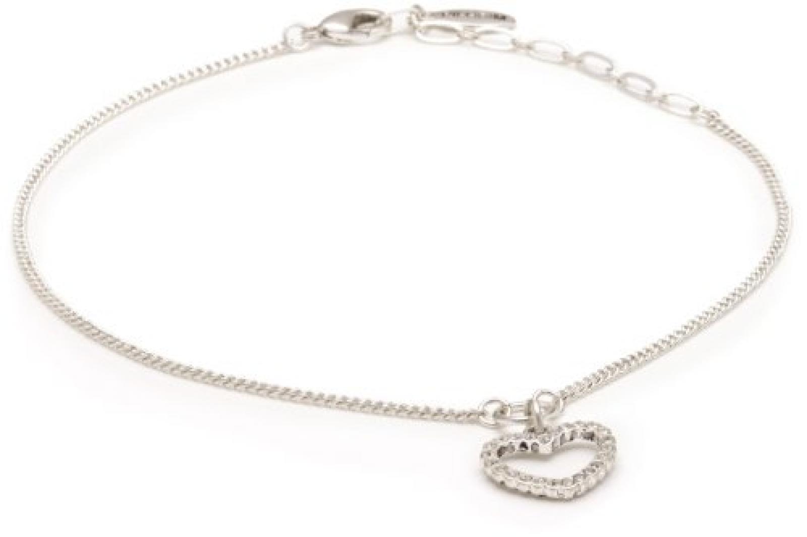 Pilgrim Damen-Fu&szlig;kette aus der Serie Additionals Versilbert Kristall 22 cm 26122-6008 