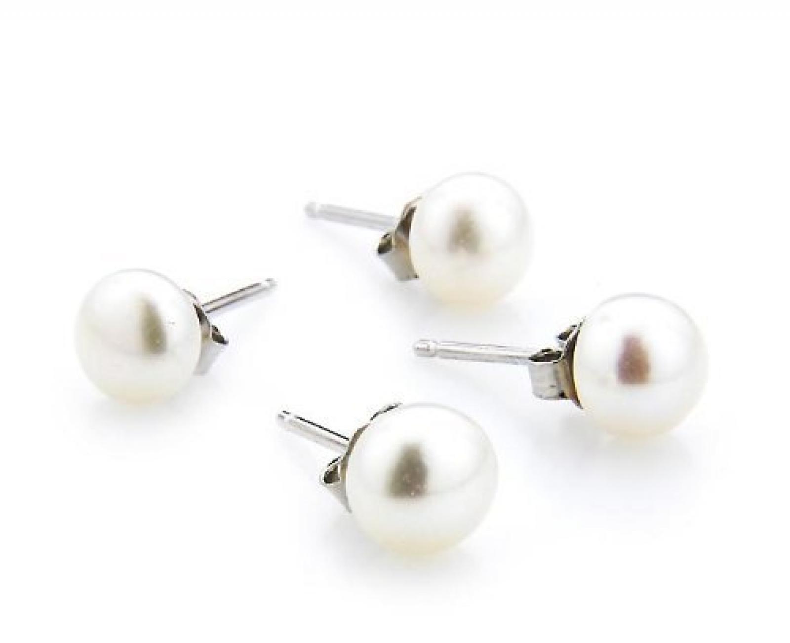 Silvity Pearls Silvity Classics Damen-Ohrstecker 925 Sterlingsilber S&uuml;&szlig;wasser-Zuchtperlen wei&szlig; ca. 4,0-4,5 mm 