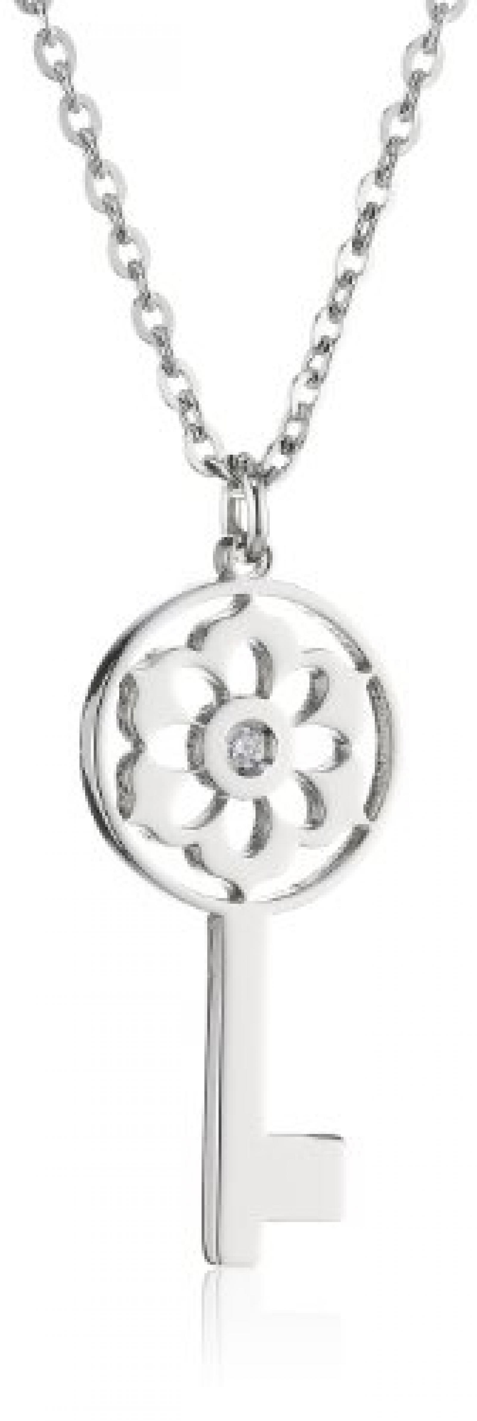 Nomination Damen-Halskette Secrets Stahl (Schl&uuml;ssel Kamelie) 024721/002 