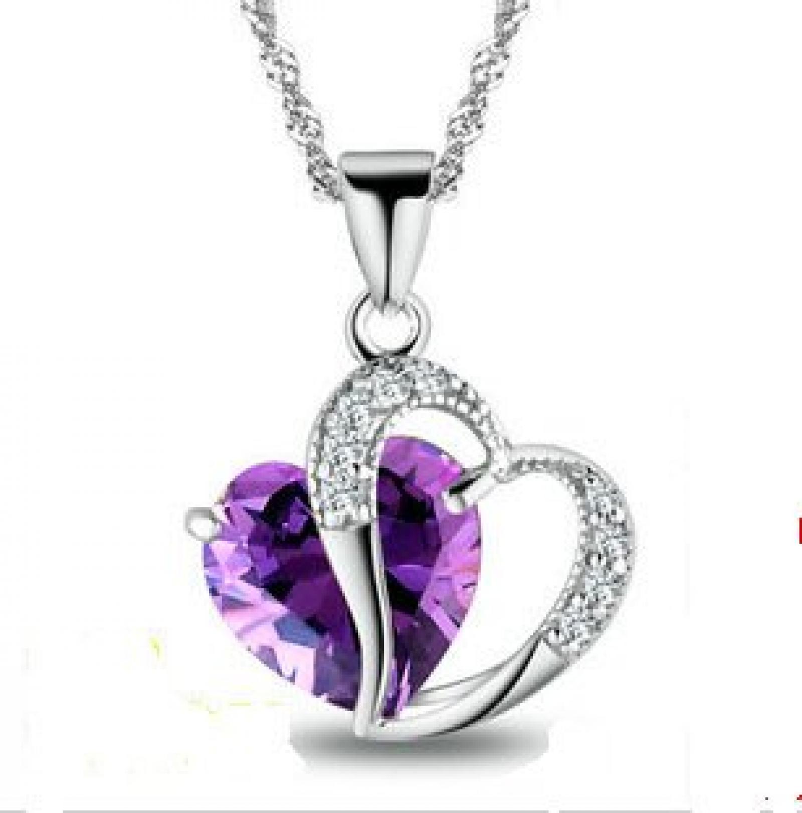 925 Sterling Silber Diamant Herz Anh&auml;nger Charme Schmuck Form 18 "Kette Halskette 