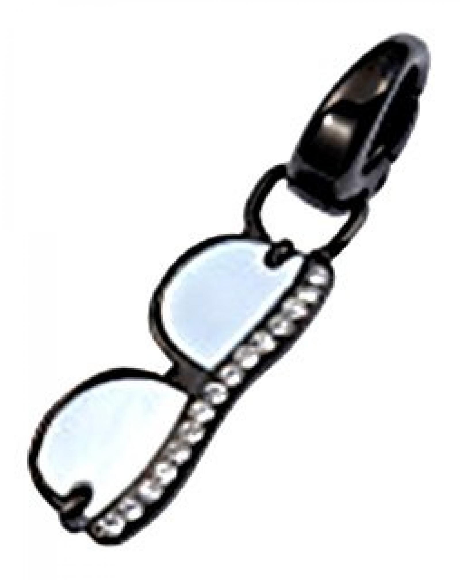 Fossil Charms - Sonnenbrille Perlmutt-Glassteine IP anthrazit JF83686 Fossil Charms - Sonnenbrille Perlmutt-Glassteine IP anthrazit JF83686