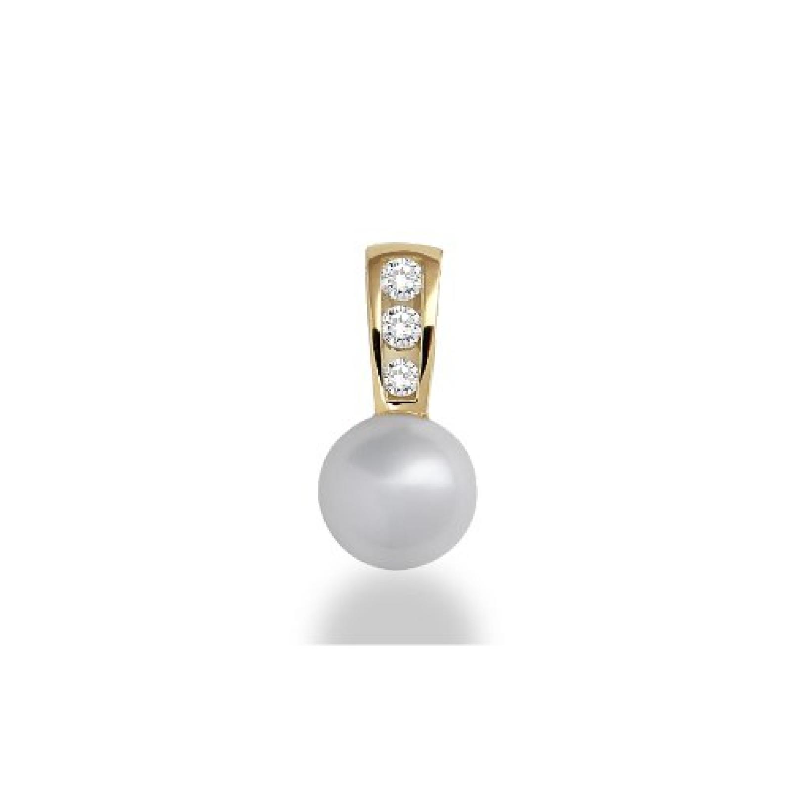Miore Damen-Anh&auml;nger 14 Karat (585) Gelbgold mit Brillanten und Perle MH4006P 