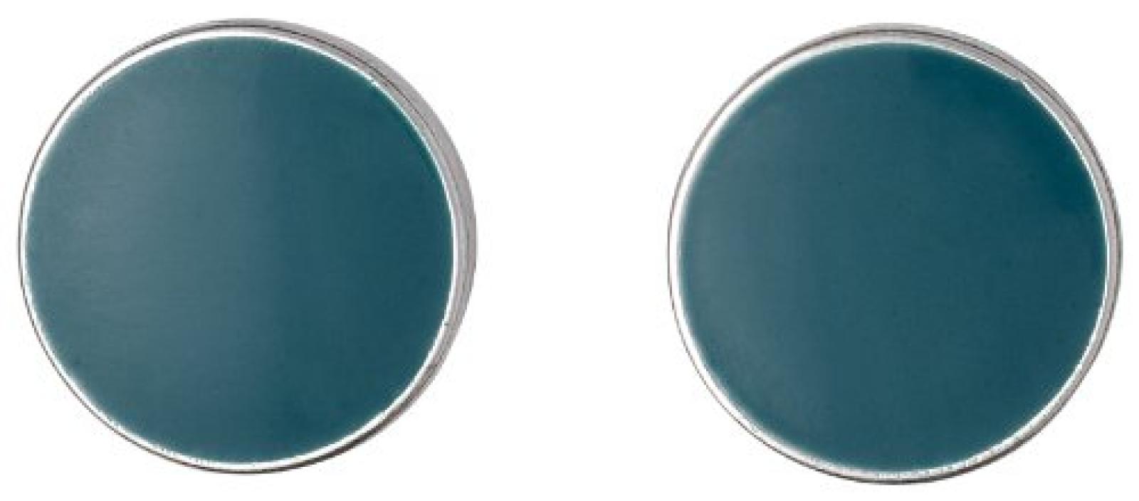 Pilgrim Jewelry Damen-Ohrstecker Messing Pilgrim Damen-Ohrstecker aus der Serie Enamel world versilbert,grün 1.0 cm 251336903 