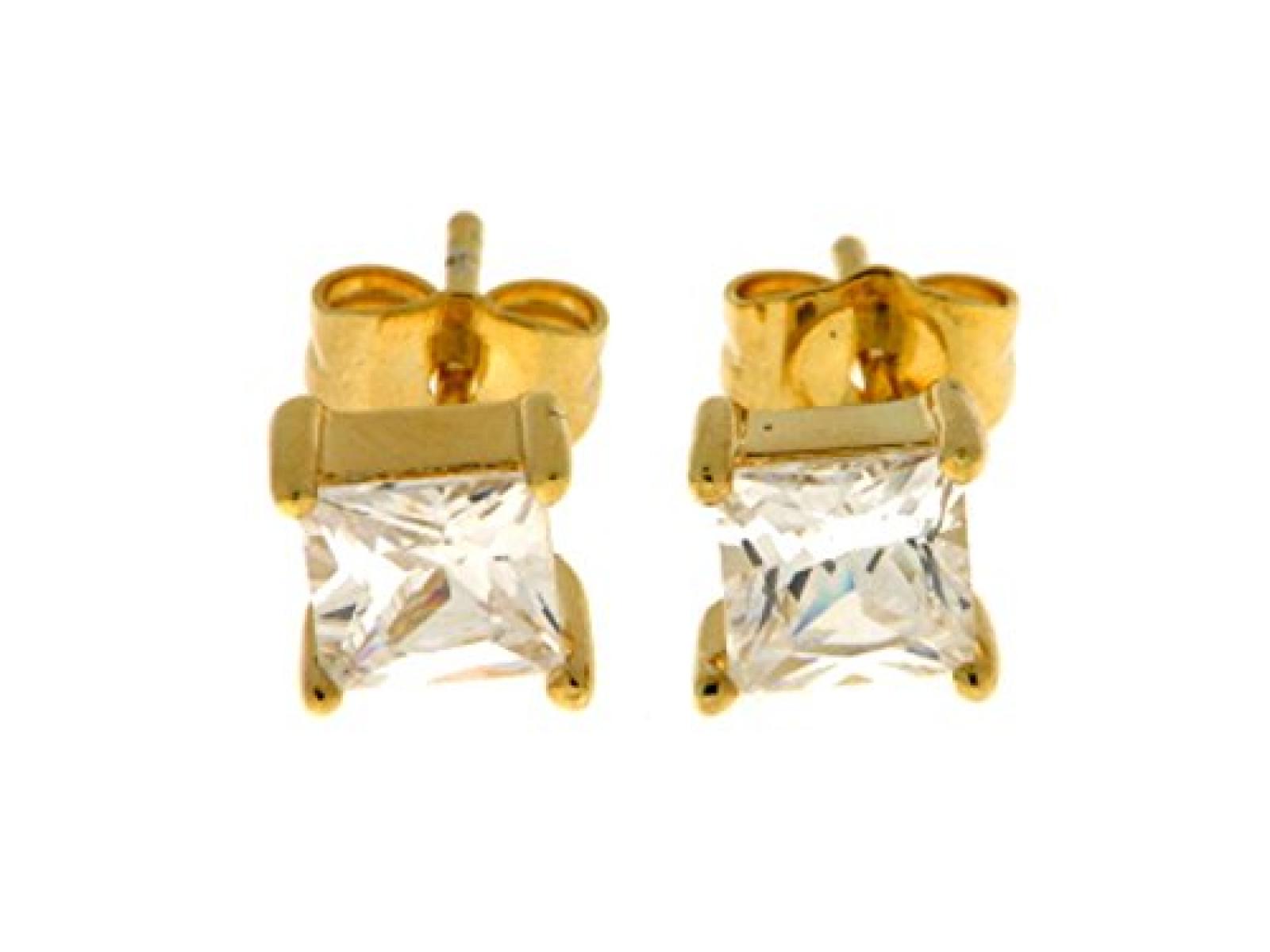 Kettenworld Damen-Ohrstecker mit Zirkonia vergoldet 257974 Kettenworld Damen-Ohrstecker mit Zirkonia vergoldet 257974