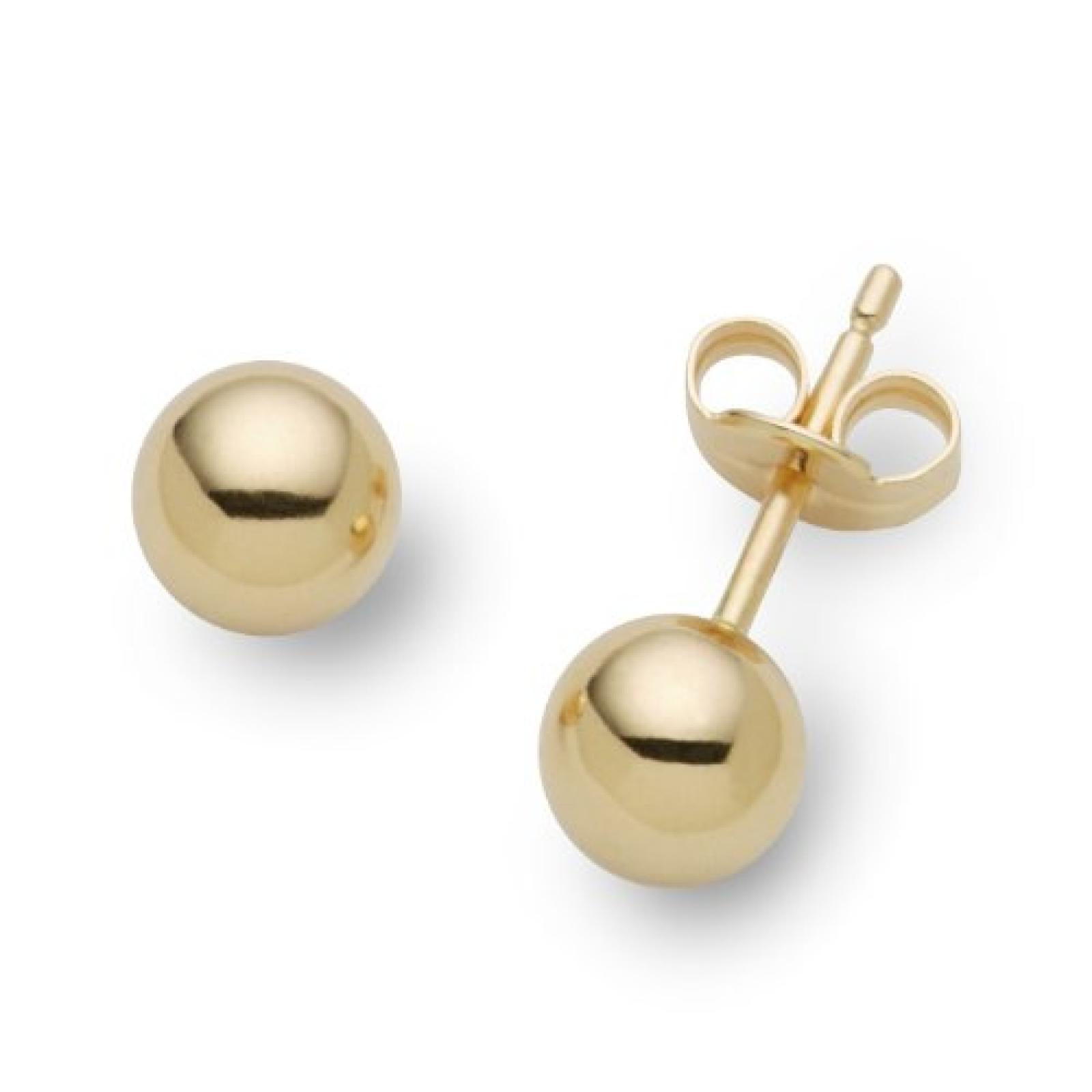 Miore Damen-Ohrstecker Kugel 375 Gelbgold 5 mm MA990E 