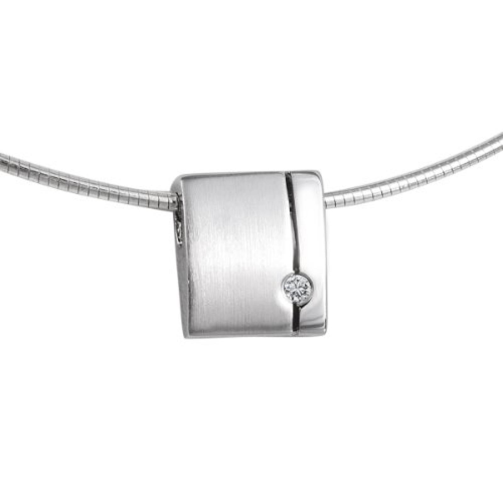 Bella Donna Damen-Halsketten mit Anhänger 925 Sterling Silber 1 Zirkonia weiss 43cm 109486 
