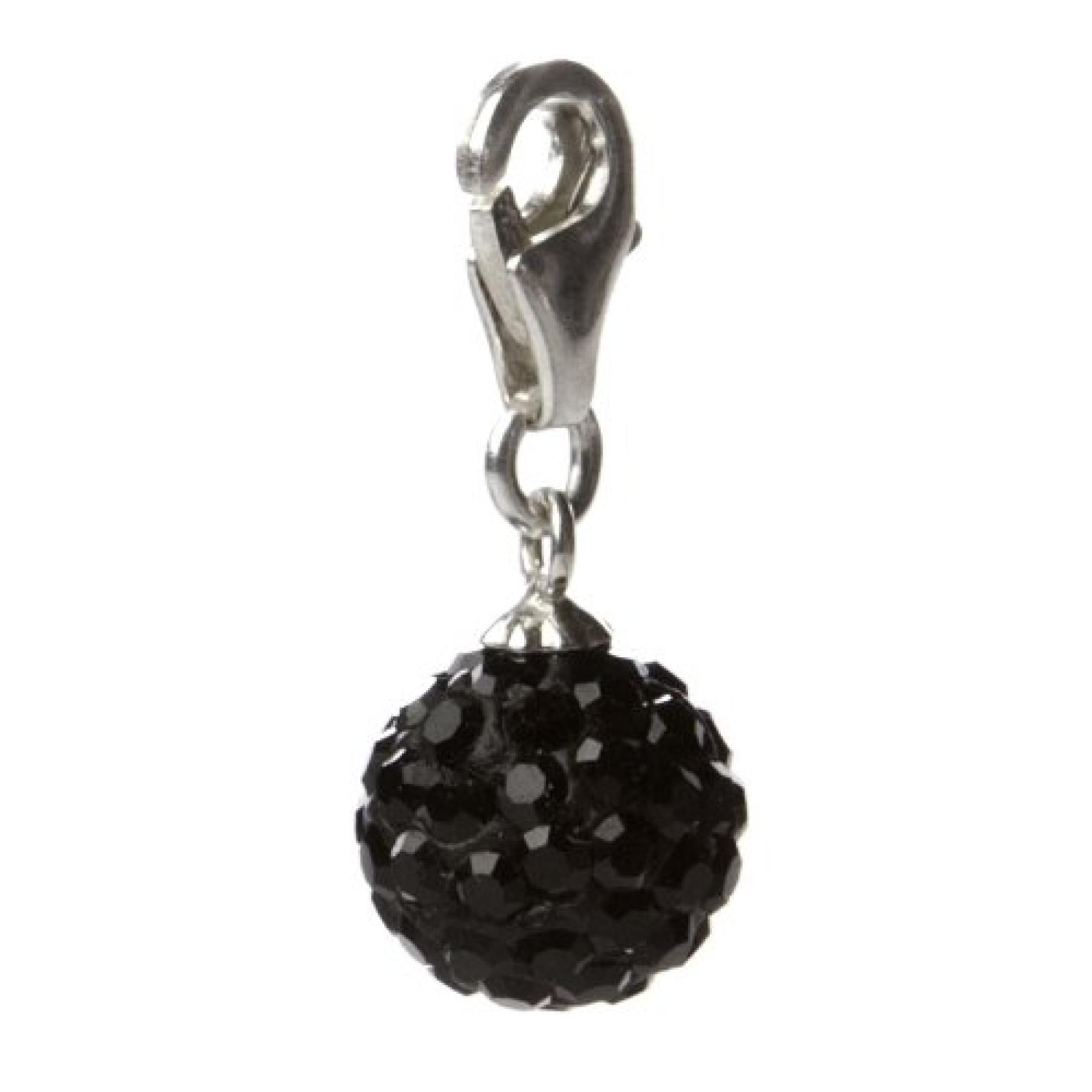 Bella Carina kleiner funkelnder Charms Glitzer Anhänger mit Karabiner für Bettelarmband , Kristall Glas Elements , schwarz , Sterling Silber 925 nickelfrei , Durchmesser der Kugel ca. 8 mm Bella Carina kleiner funkelnder Charms Glitzer Anhänger mit Karabiner für Bettelarmband , Kristall Glas Elements , schwarz , Sterling Silber 925 nickelfrei , Durchmesser der Kugel ca. 8 mm