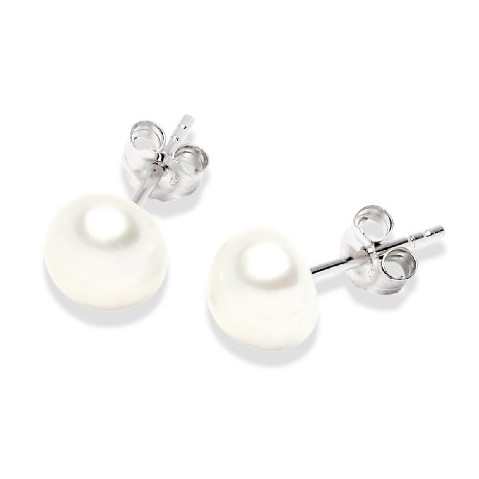 Valero Pearls Classic Collection Damen-Ohrstecker Hochwertige Süßwasser-Zuchtperlen in ca. 8 mm Button weiß 925 Sterling Silber 181150 Valero Pearls Classic Collection Damen-Ohrstecker Hochwertige Süßwasser-Zuchtperlen in ca. 8 mm Button weiß 925 Sterling Silber 181150
