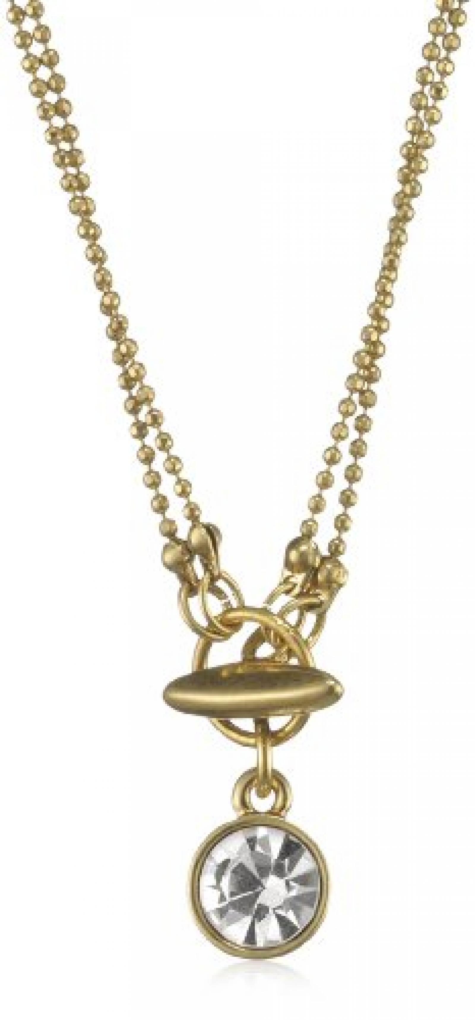 Pilgrim Damen-Halskette Charms vergoldet kristall 45 cm 40121-9006 Pilgrim Damen-Halskette Charms vergoldet kristall 45 cm 40121-9006
