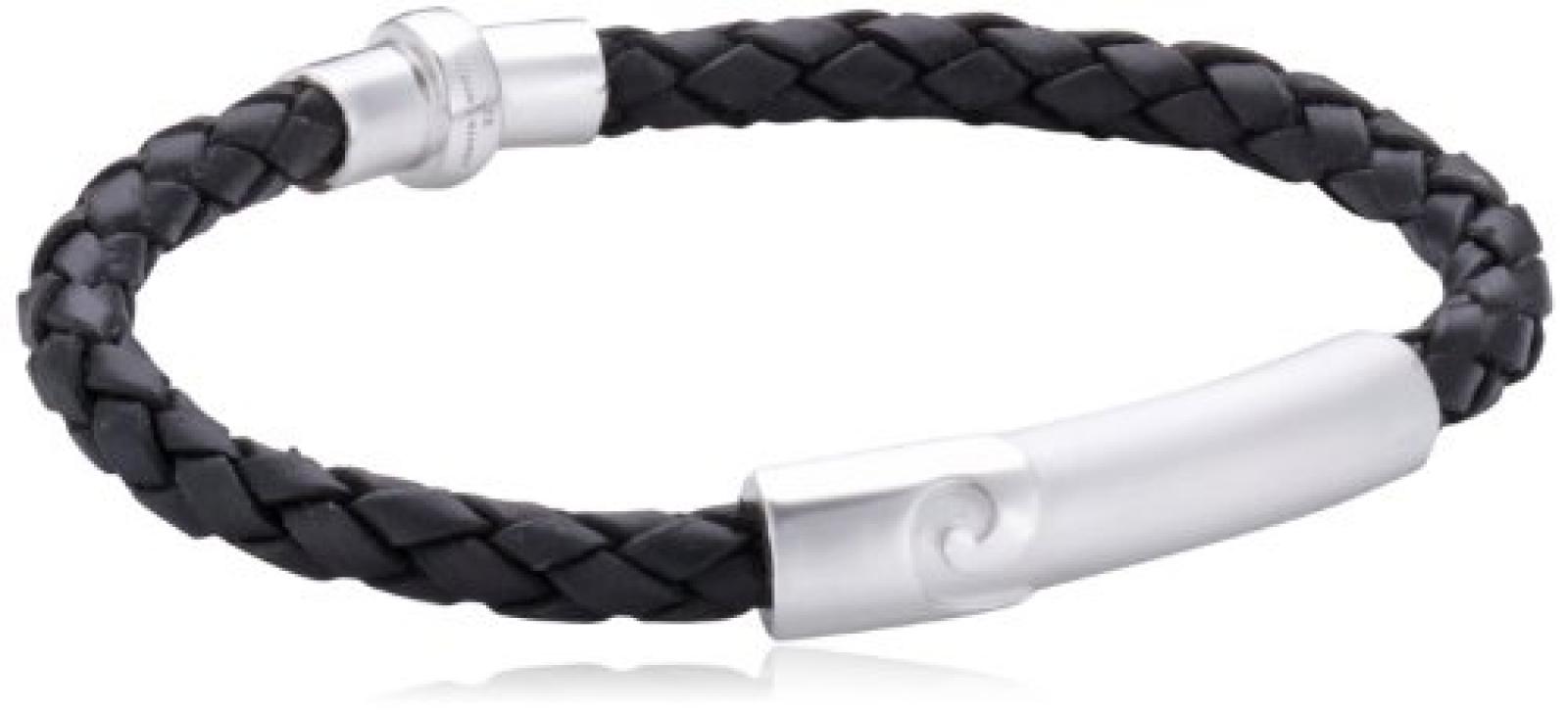 Pierre Cardin Unisex Armband 925 Sterling Silber rhodiniert Leder Audacity 21 cm PCBR90121A210 
