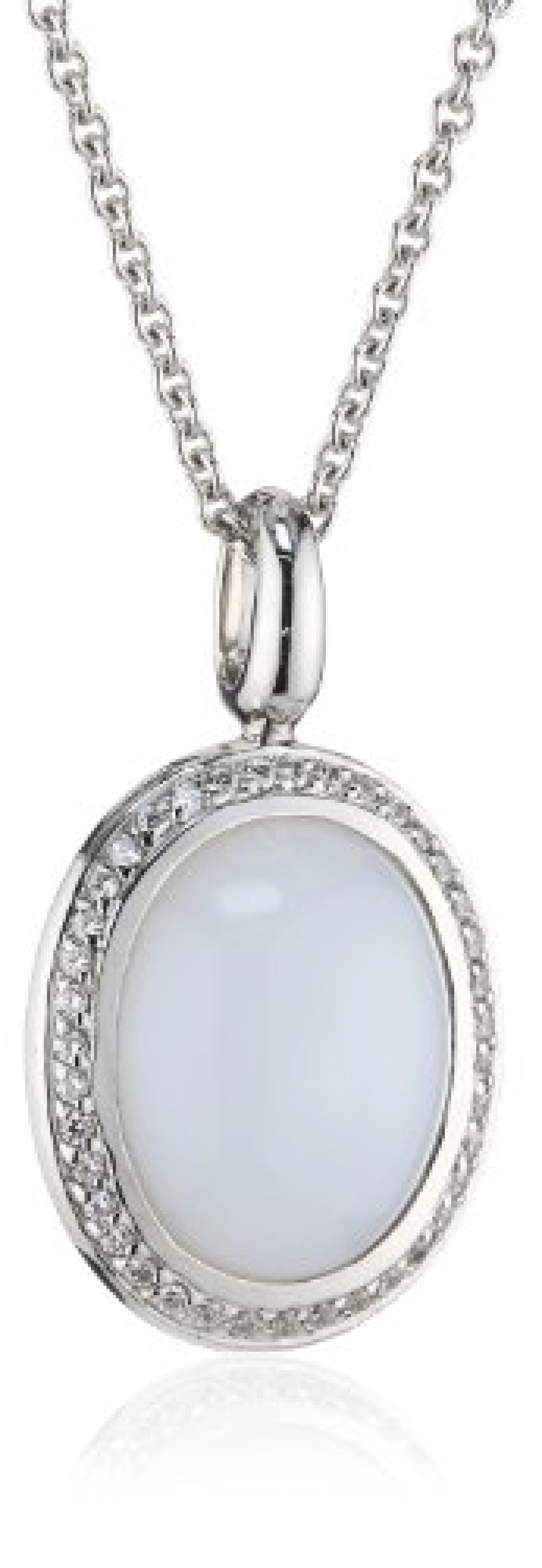 Viventy Damen-Kette mit Anhänger 925 Sterling Silber mit 39 Zirkonia in weiss und 1 Mondstein in weiss 763482 Viventy Damen-Kette mit Anhänger 925 Sterling Silber mit 39 Zirkonia in weiss und 1 Mondstein in weiss 763482