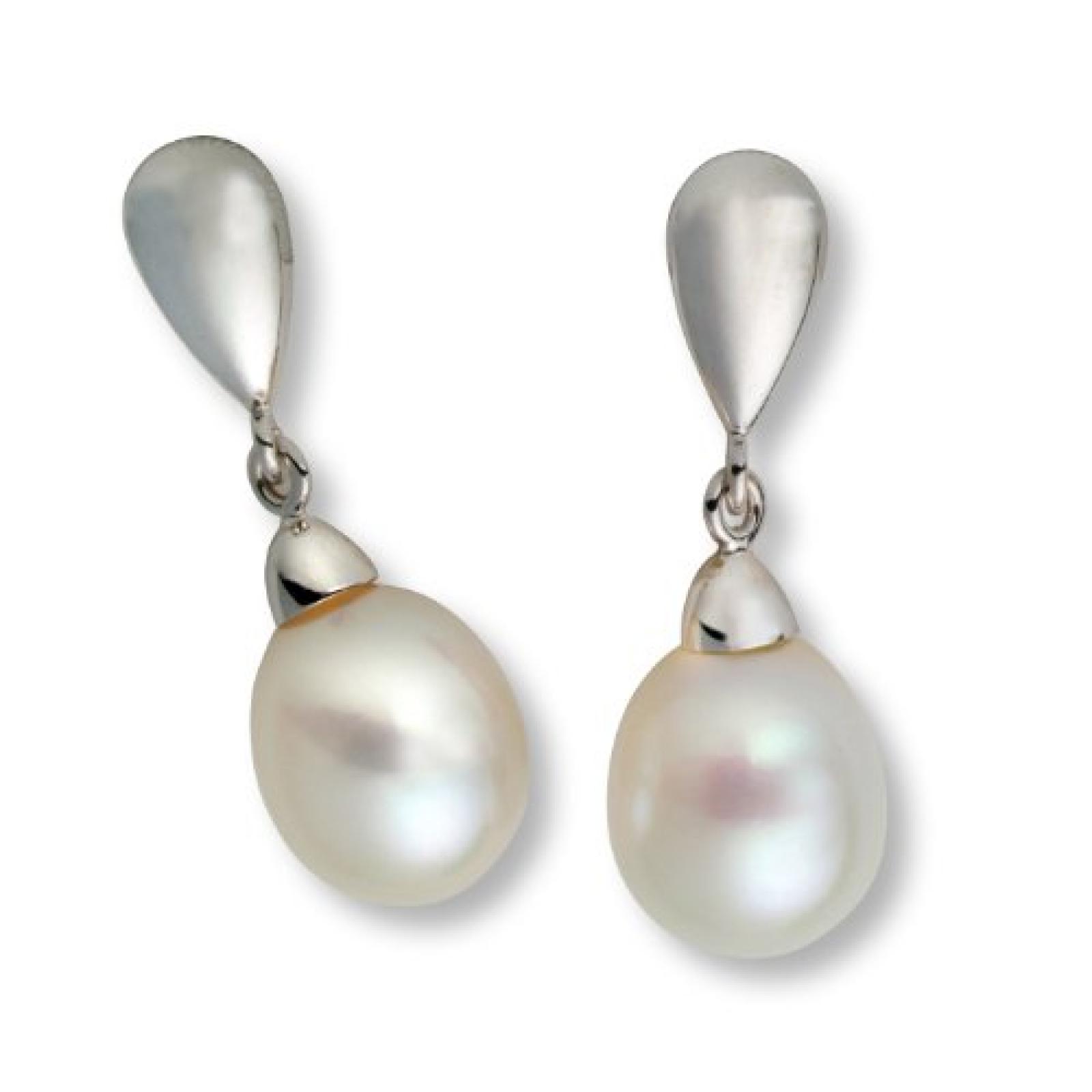 Miore Ohrringe 9 Karat Wei&szlig;gold S&uuml;&szlig;wasser-Zuchtperlen wei&szlig; 8-8.5mm MA989E 