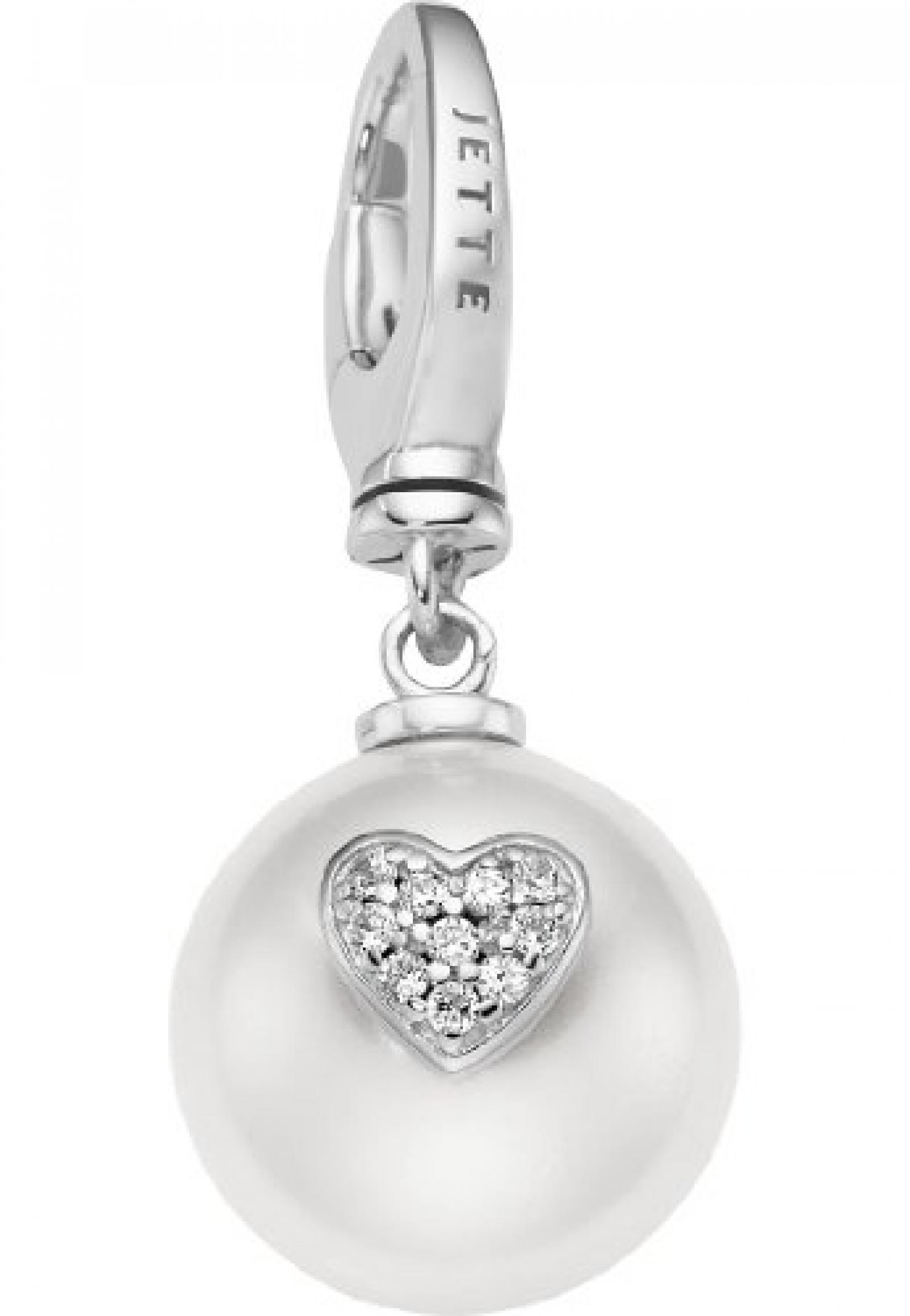 JETTE Charms Damen-Charm CHARM 925er Silber Zirkonia One Size, silber 