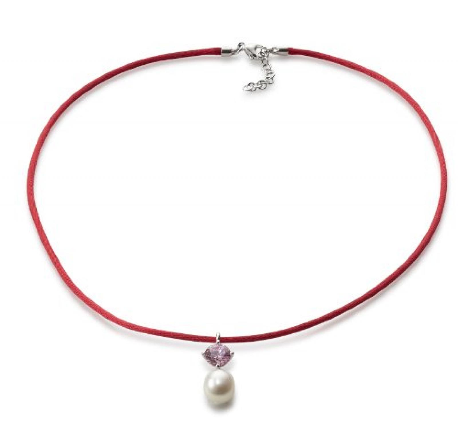 Adriana Damen-Kette S&uuml;&szlig;wasser Zuchtperlen watermelon 925 Sterling-Silber Rainbow 42 cm RAK-P 