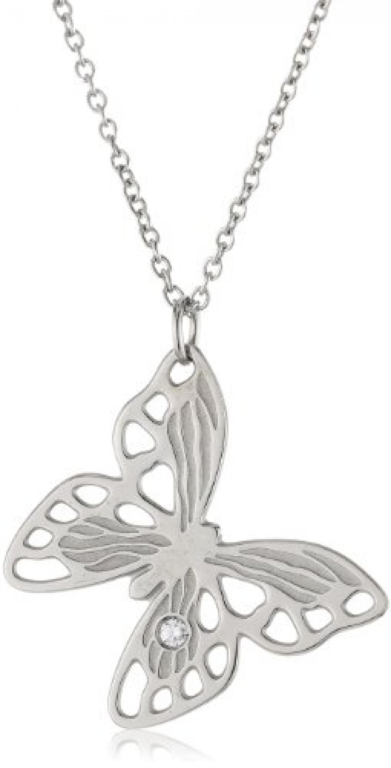 Nomination Damen Halskette Edelstahl Swarovski-Kristall Butterfly wei&szlig; 021378/001 