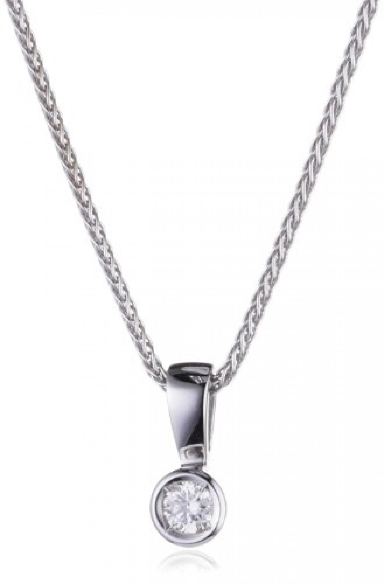 Bella Donna Damenkette 585/000 Wei&szlig;gold 1 Brillant 0,10ct. wei&szlig; lupenrein 45cm 634800 