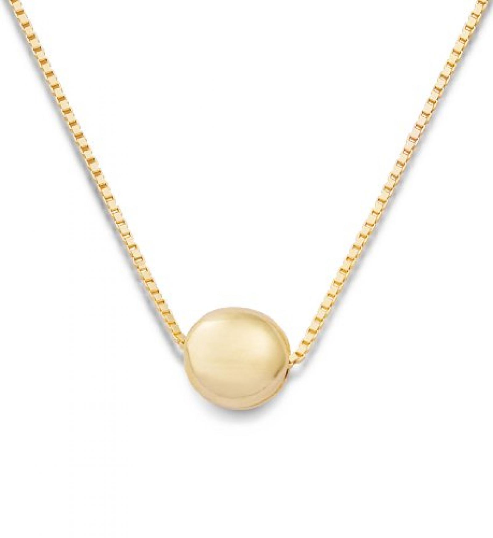 Miore Damen-Halskette 9 Karat 375 Gelbgold Anh&auml;nger rund 45cm MSIL933N 