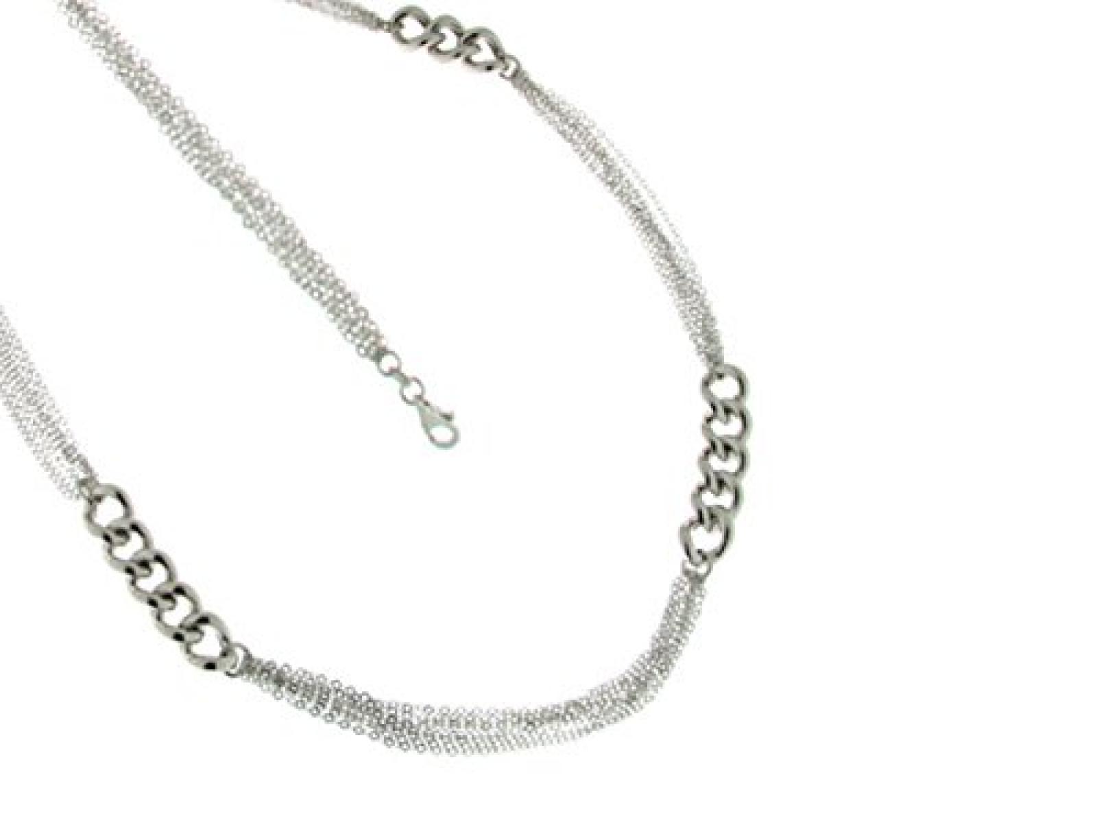 Kettenworld Damen-Halskette ohne Anhänger 925 Sterling Silber rhodiniert 316667 