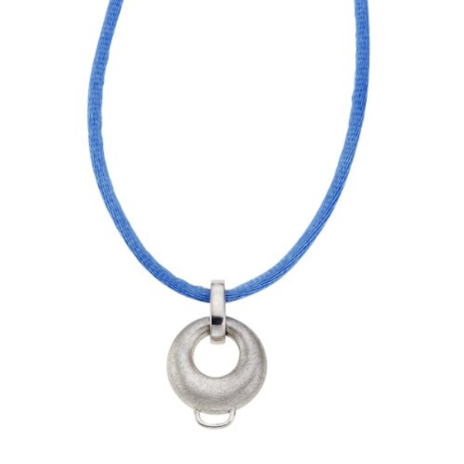 Zeeme Damen-Anhänger Mit Blauem Textilband 60+5Cm 925/- Sterling Silber 500250551-60 Zeeme Damen-Anhänger Mit Blauem Textilband 60+5Cm 925/- Sterling Silber 500250551-60