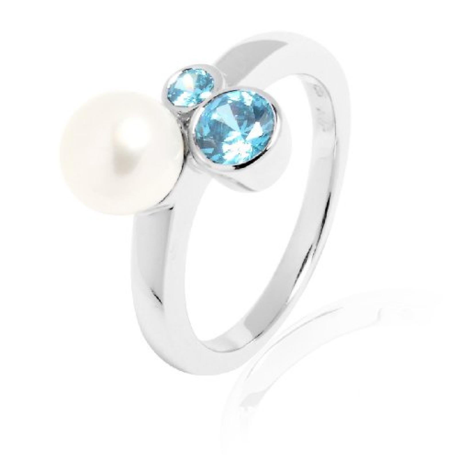 Valero Pearls Damen-Ring Silver Collection 925 Sterling Silber S&uuml;&szlig;wasser-Zuchtperlen aqua 60200015 