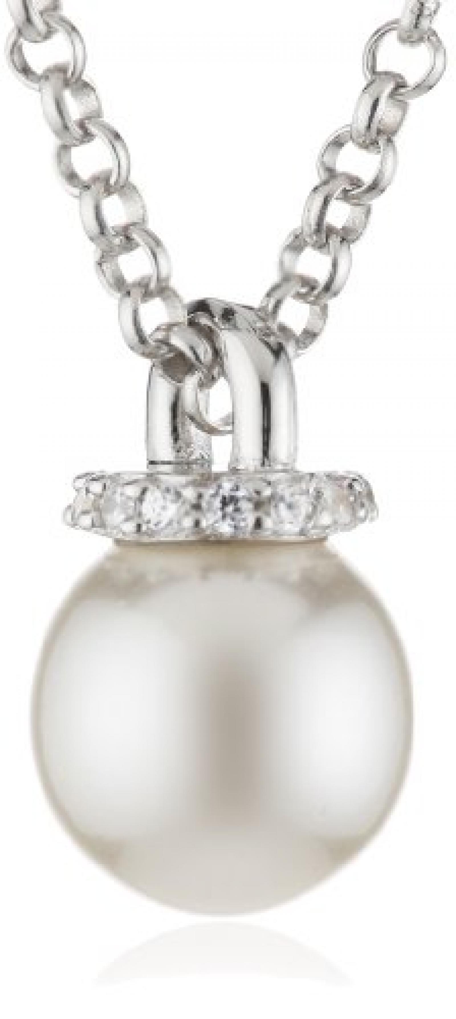Esprit Jewels Damen-Halskette 925 Sterling Silber pearl crown app.42+3cm ESNL92489A420 