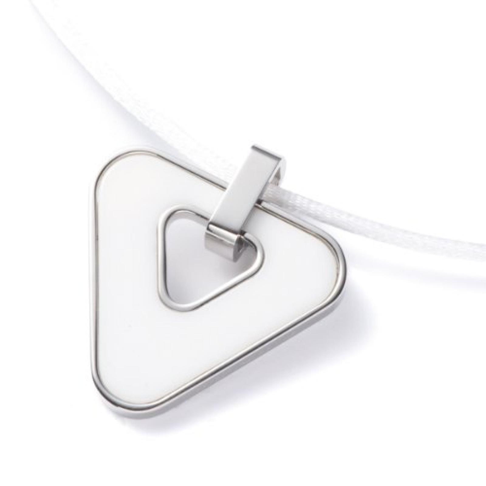 Monomania Damen-Halskette Dreieck Edelstahl Achat weiß 100 cm 50510 