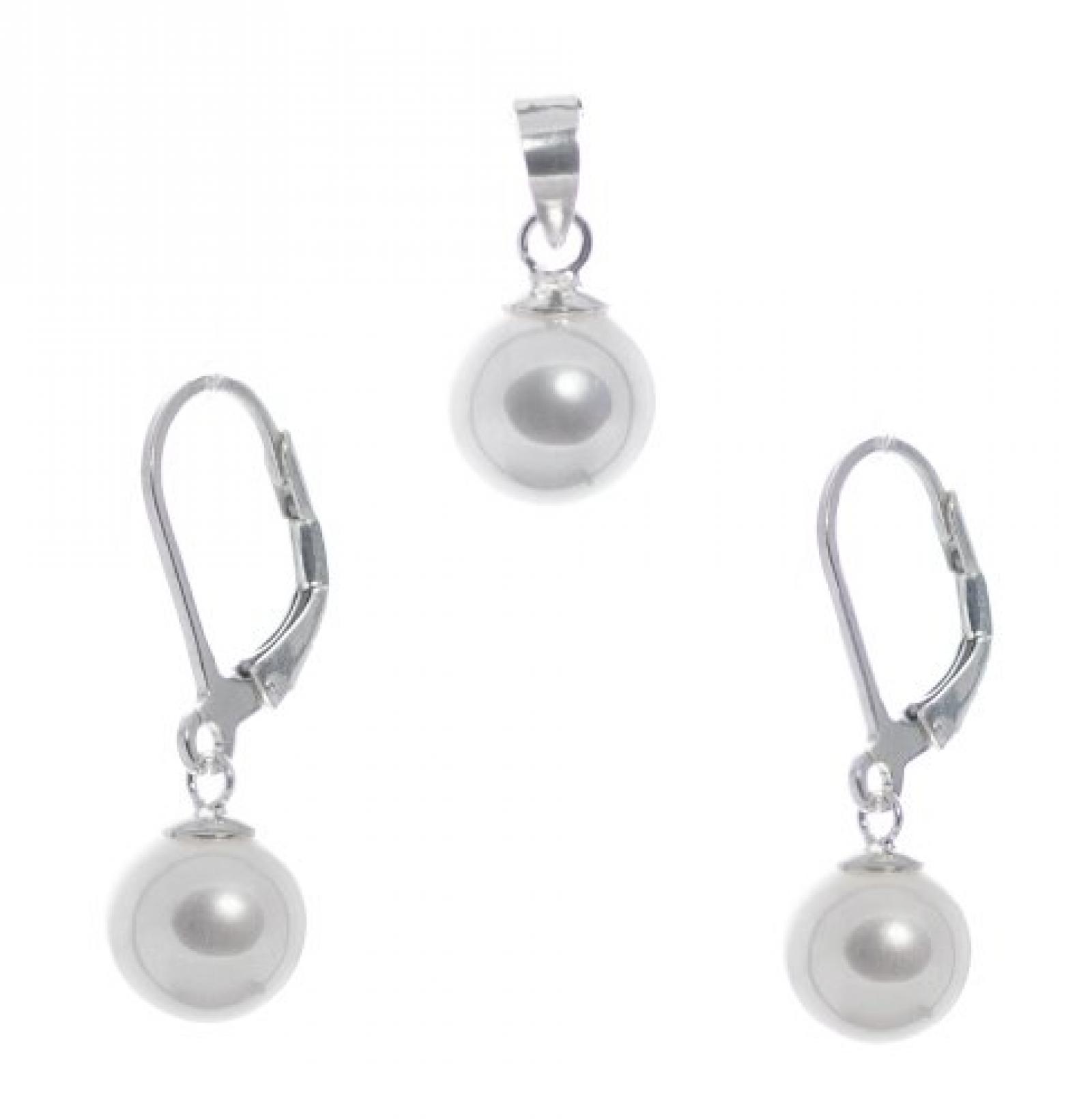 Bella Carina Damen Schmuck-Set Anh&auml;nger und Ohrringe mit Perle, 925 Sterling Silber 