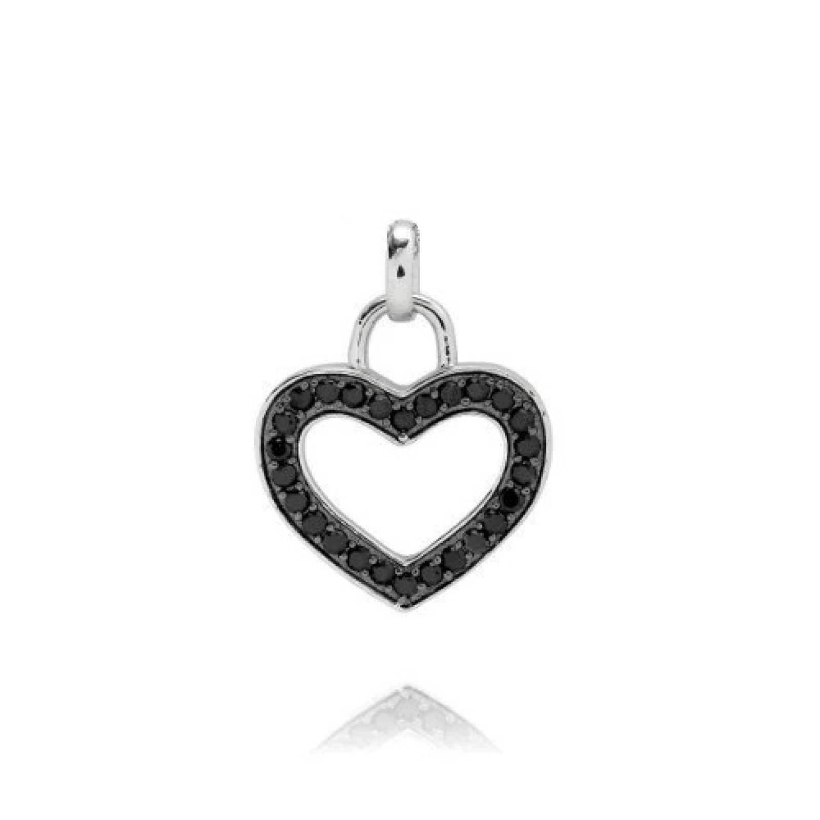 Rafaela Donata Damen-Anhänger Herz Classic Collection 925 Sterling Silber Zirkonia schwarz (ohne Kette)  60800234 