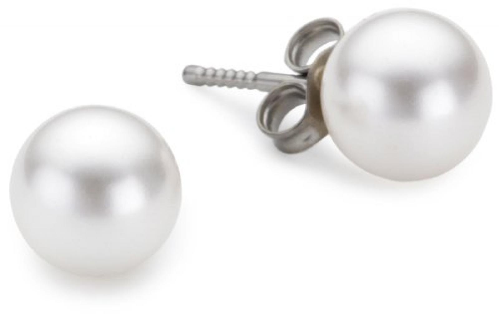 Pure Grey Damen-Ohrstecker Titan 2 Swarovski-Perlen 8 mm 11295 W 