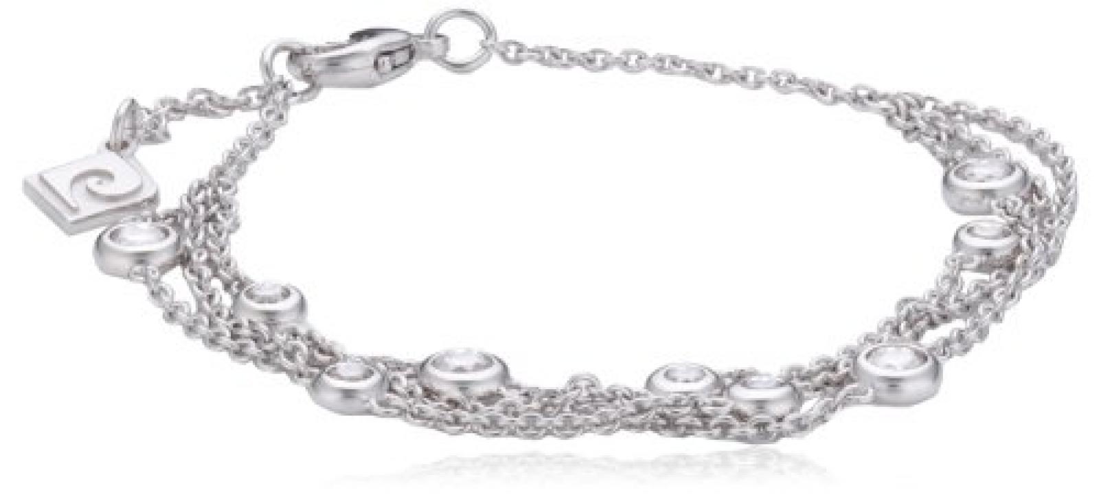 Pierre Cardin Damen Armband 925 Sterling Silber rhodiniert Kristall Zirkonia Poussi&egrave;res d&eacute;toiles 17 cm wei&szlig; PCBR90126A170 