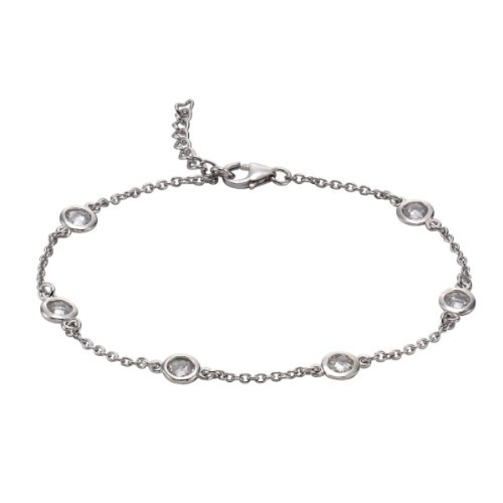 Celesta Damen-Fußkettchen 925 Sterling Silber Zirkonia Celesta 29 cm weiß 358200008 