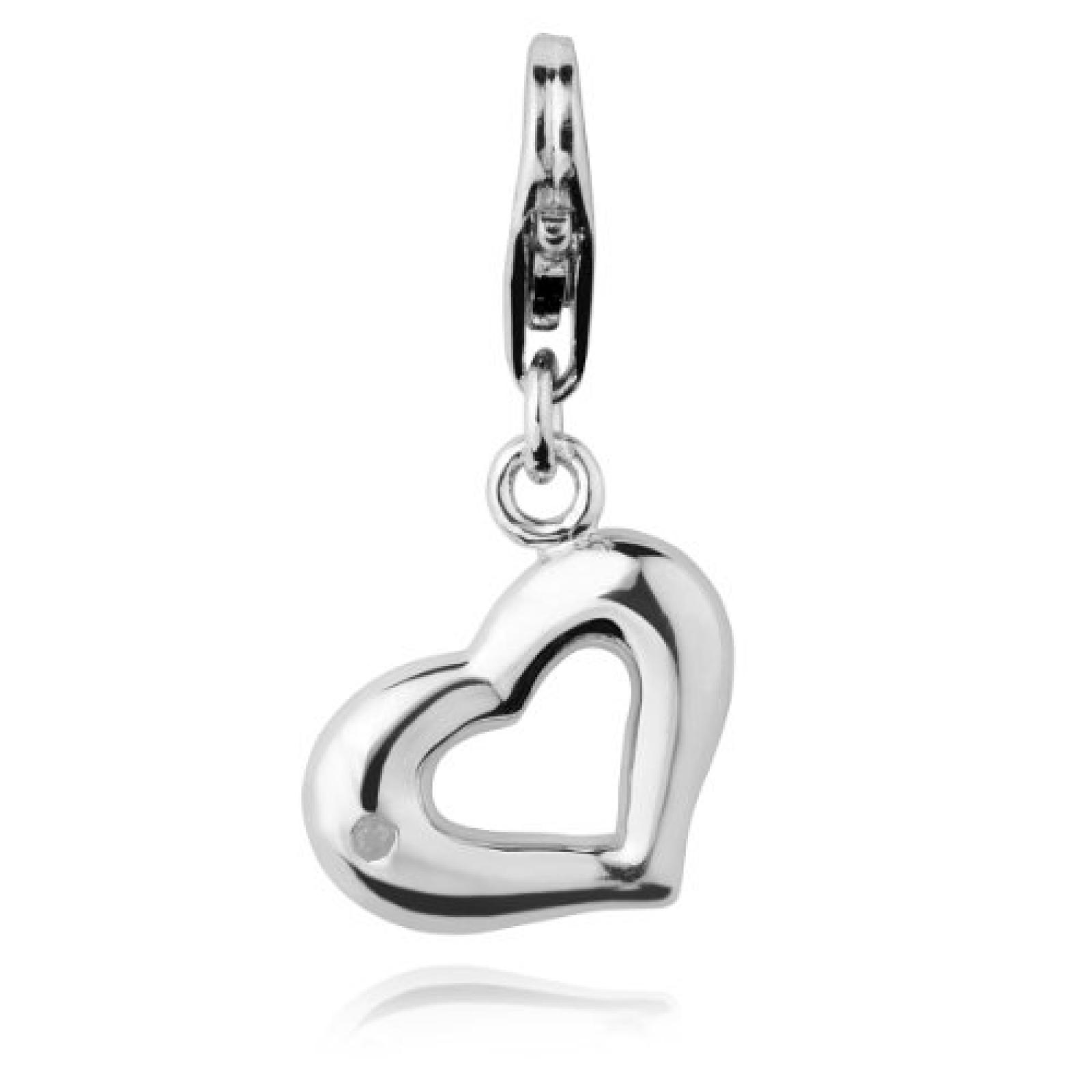 Rafaela Donata Damen-Charm Herz Diamond Collection 925 Sterling Silber Diamant 60250003 Rafaela Donata Damen-Charm Herz Diamond Collection 925 Sterling Silber Diamant 60250003