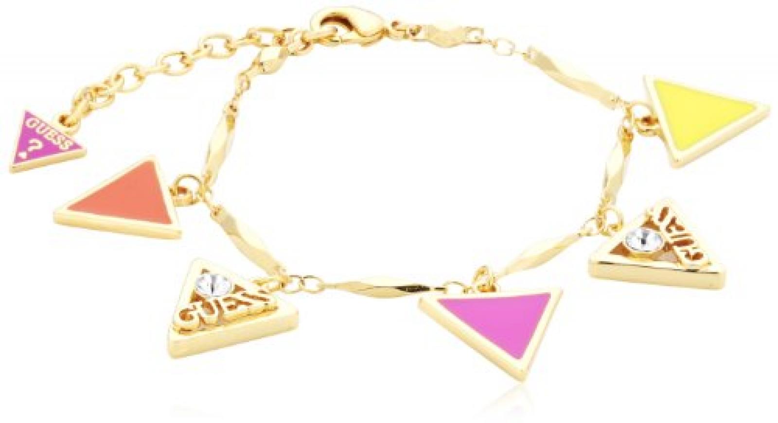 Guess Damen Armband Iconically Edelstahl Emaille vergoldet buntes 17 cm UBB71325 