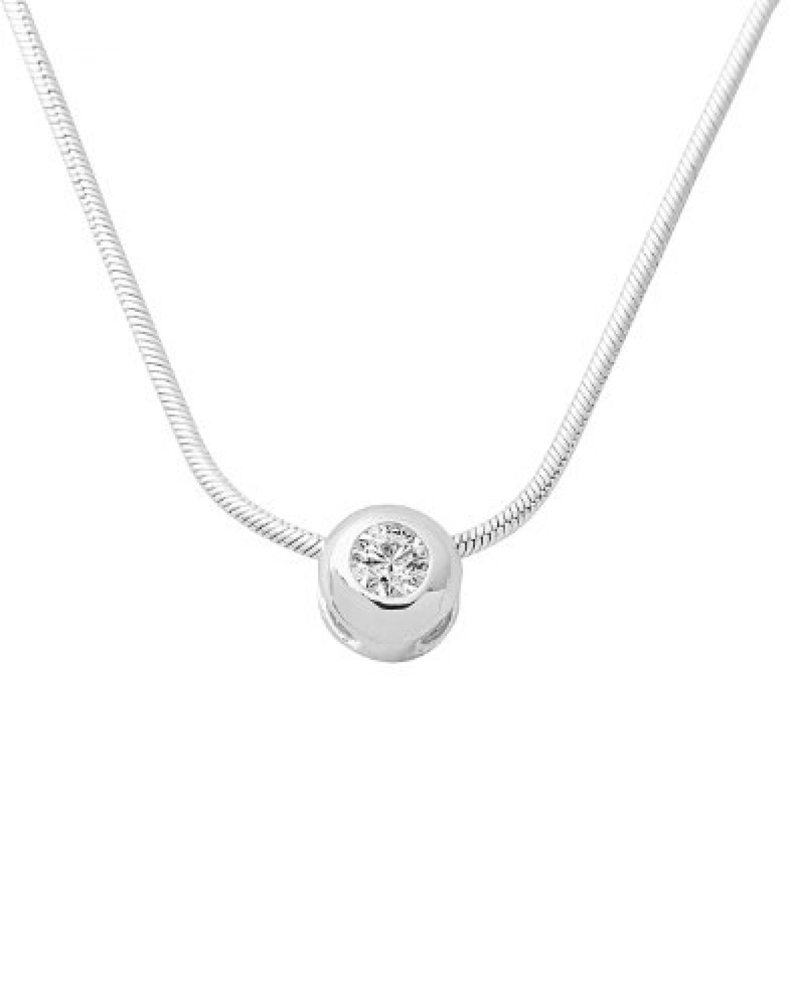 Miore Damen-Halskette 925 Sterling Silber Solitär zweiseitige Zirkonia 42cm MBS001N Miore Damen-Halskette 925 Sterling Silber Solitär zweiseitige Zirkonia 42cm MBS001N