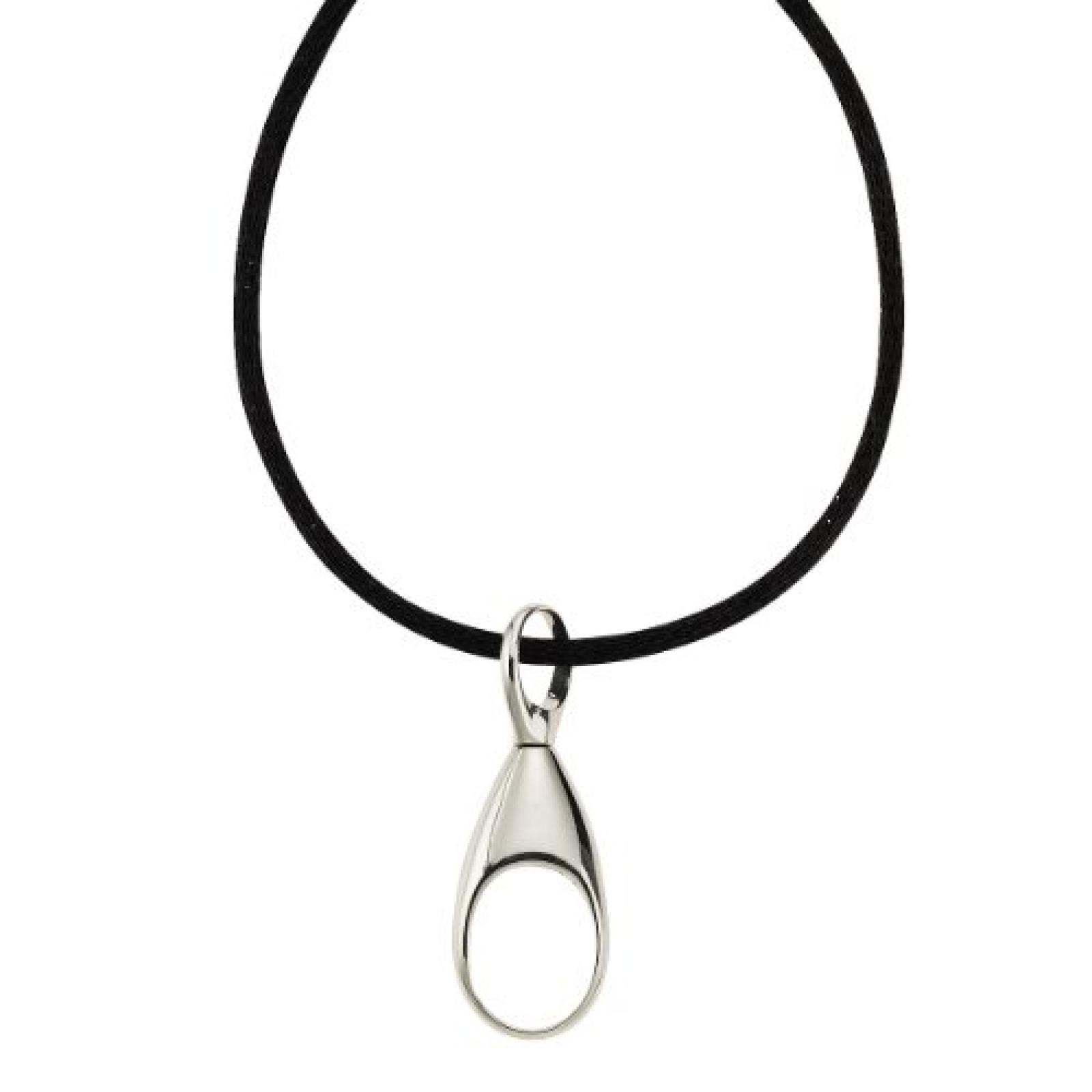 Zeeme Damen-Anh&auml;nger Mit Schwarzem Textilband 60+5Cm 925/- Sterling Silber 500250549-60 
