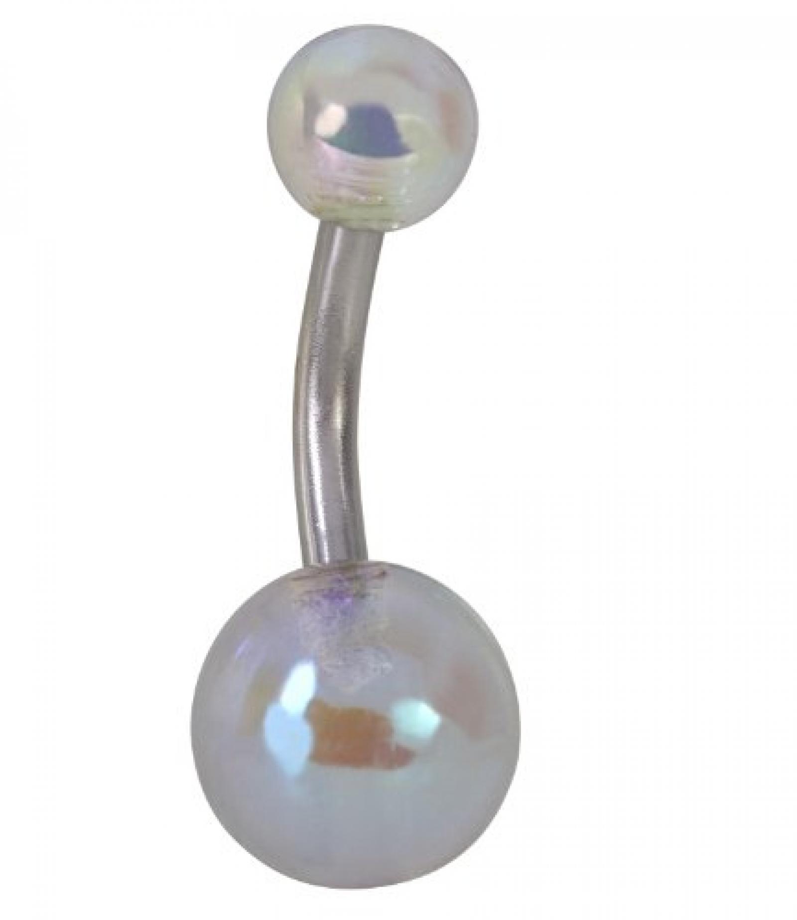 SIX Bauchnabel-Piercing mit transparent schimmernden Kugeln (269-305) 
