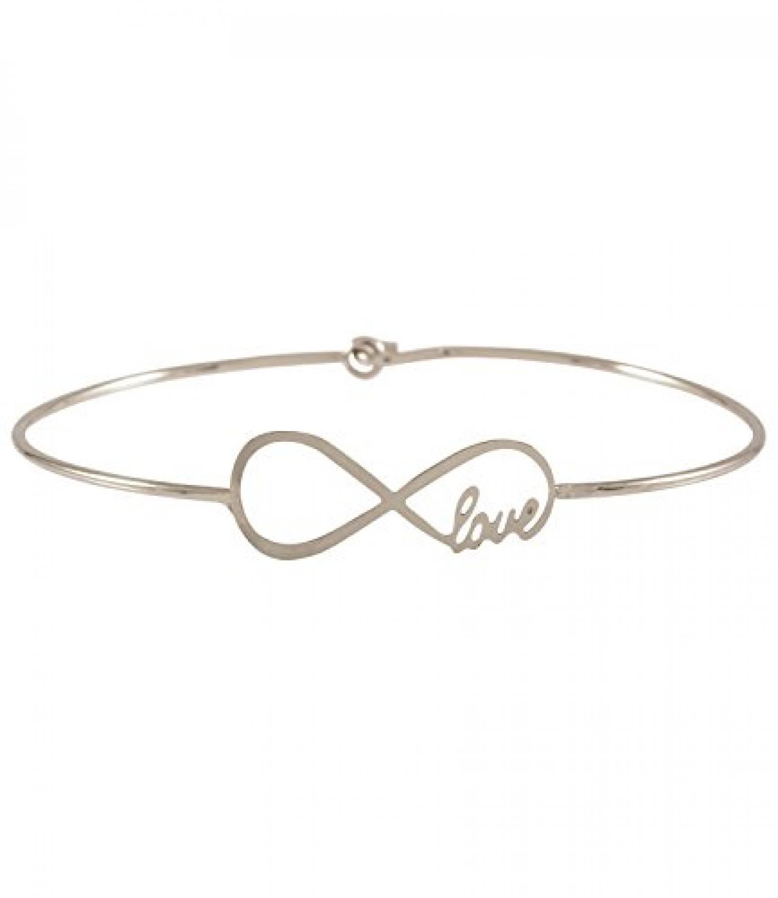 SIX silberner Armreif mit Infinity-Symbol, Love Schriftzug (493-051) SIX silberner Armreif mit Infinity-Symbol, Love Schriftzug (493-051)